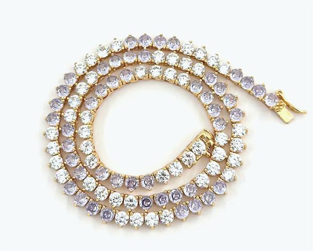 Lavender CZ Three-Prong Tennis Chain 16.5 Inch NC-21WA2058