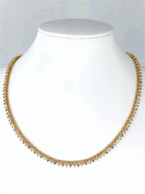 Lavender and clear Heart Tennis Chain 16 Inch NC-21WA2201