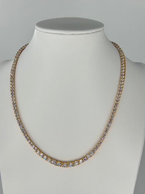 18K Gold Filled Gradient Clear CZ Tennis Chain Necklace NC-21WA3269
