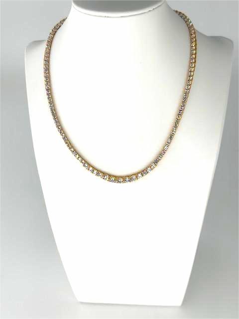 18K Gold Filled Gradient Clear CZ Tennis Chain Necklace NC-21WA3269