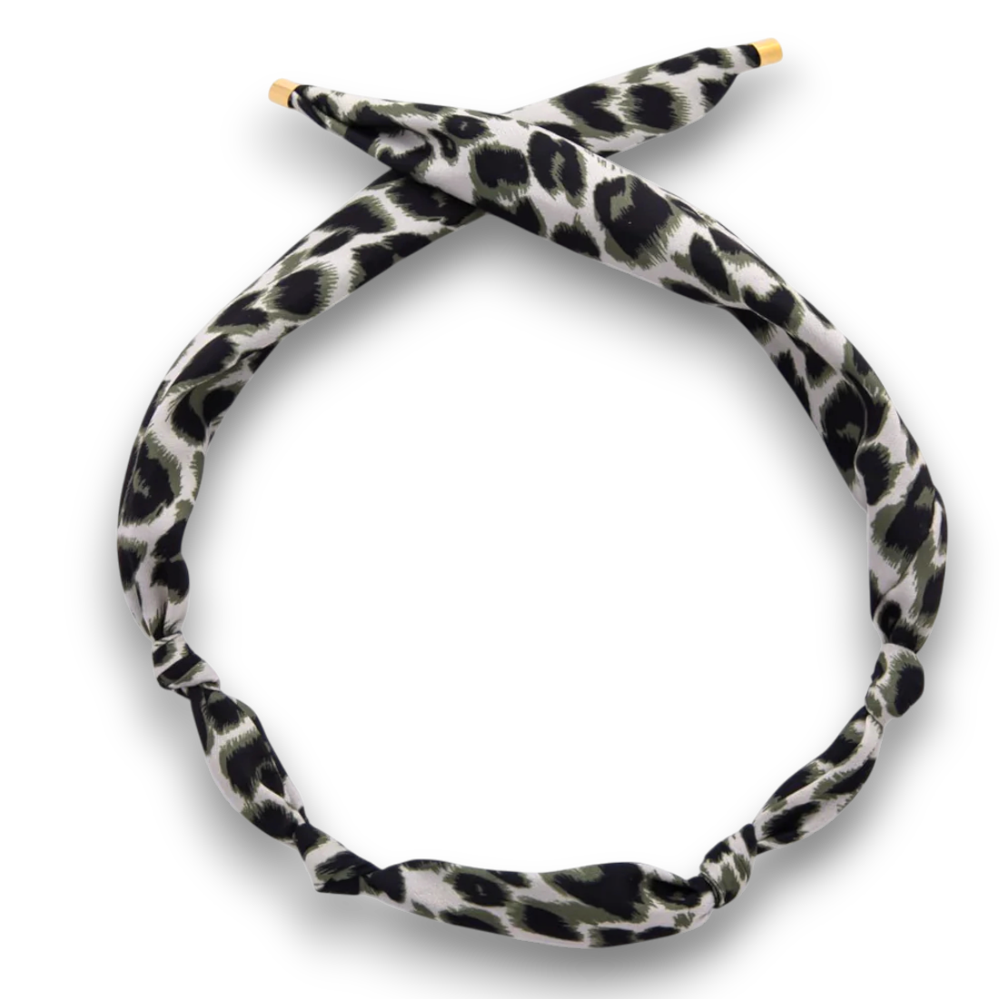 Grey and Black Cheetah Leopard Print Bandana Scarf
