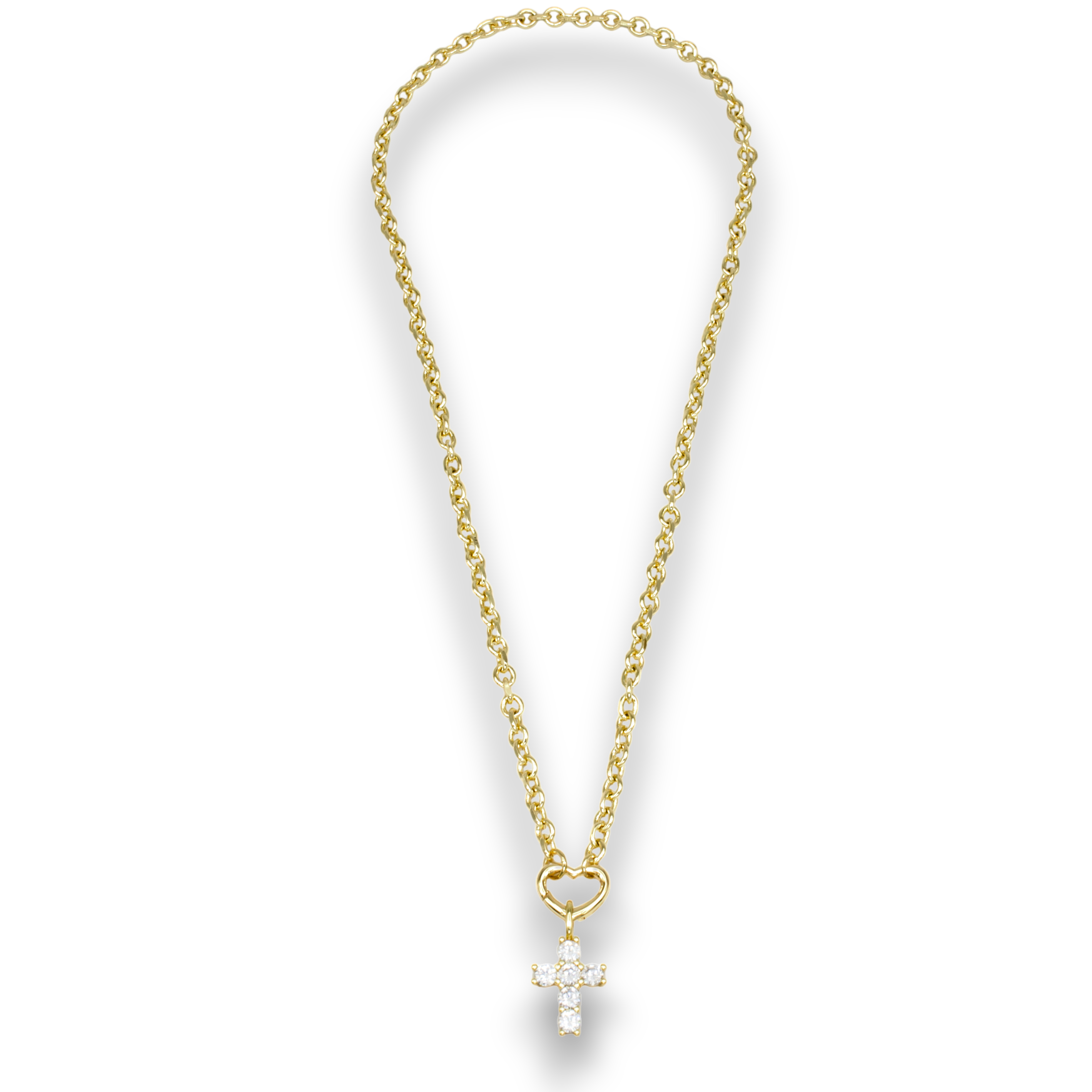 Dainty CZ Gold Cross Necklace ✦ NC-SJ0299