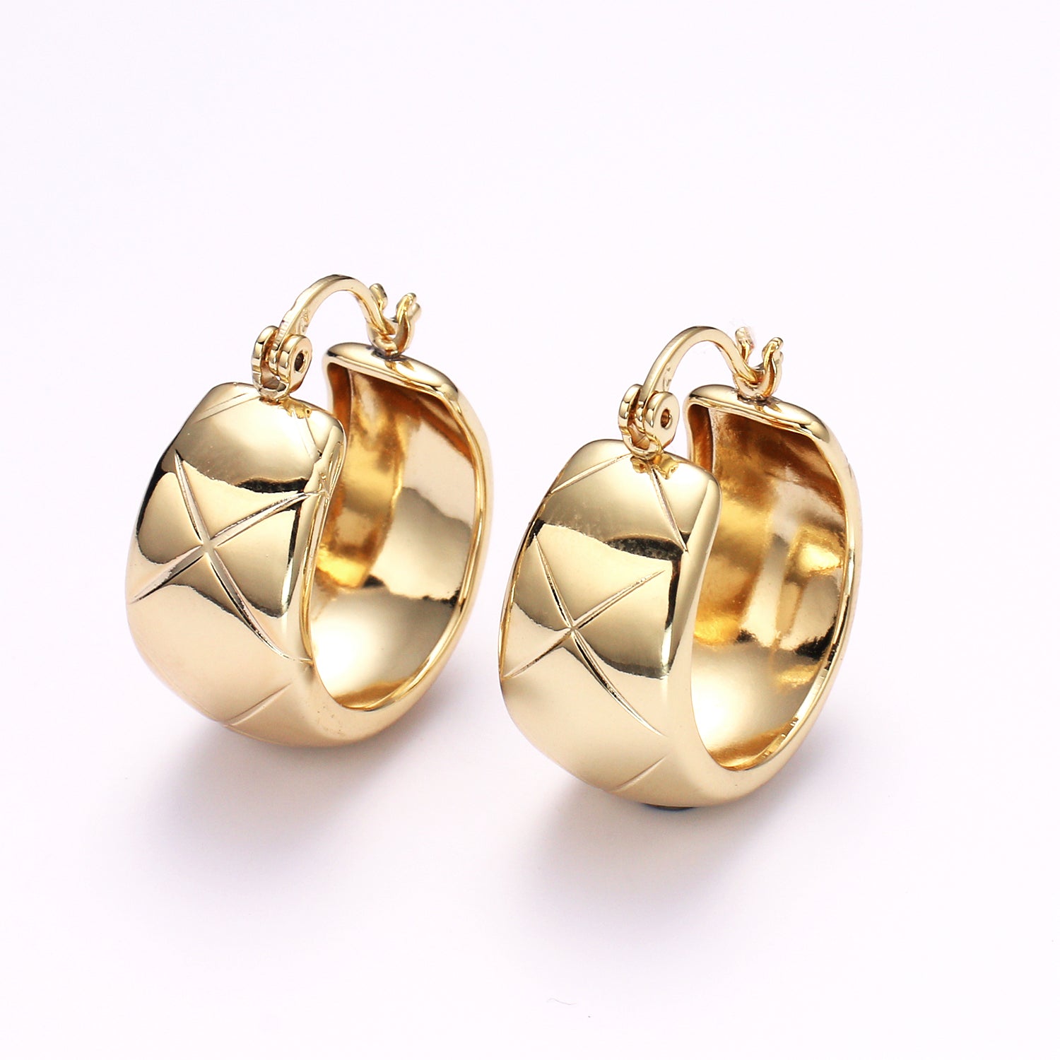 Gold Thick Hoops - Gold Thick Hoop Earrings - Chunky Thick Hoops - Light Weight Hoops Dome Earring
