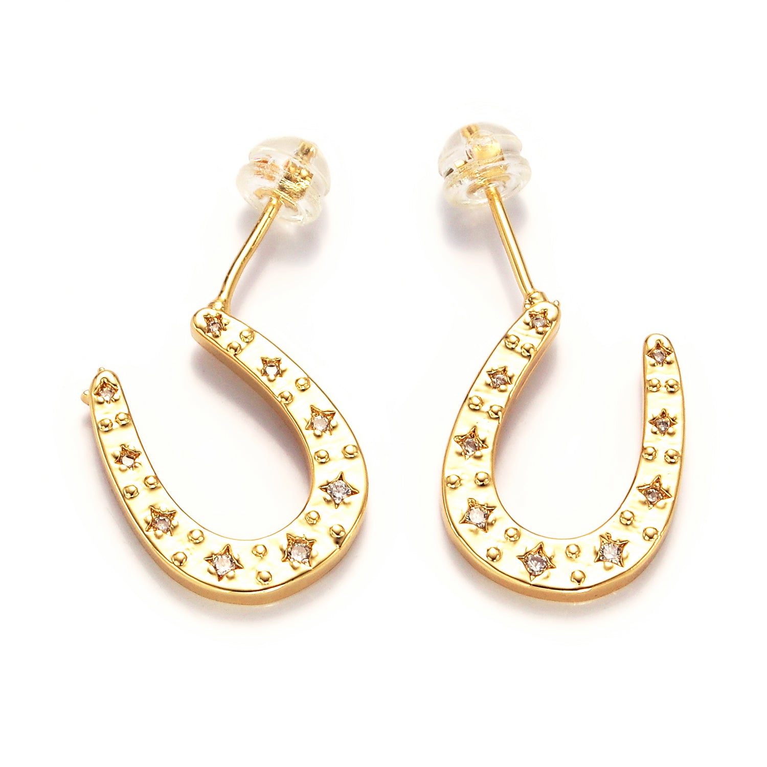 Gold Celestial Star Horseshoe Stud ✦EA-21P490