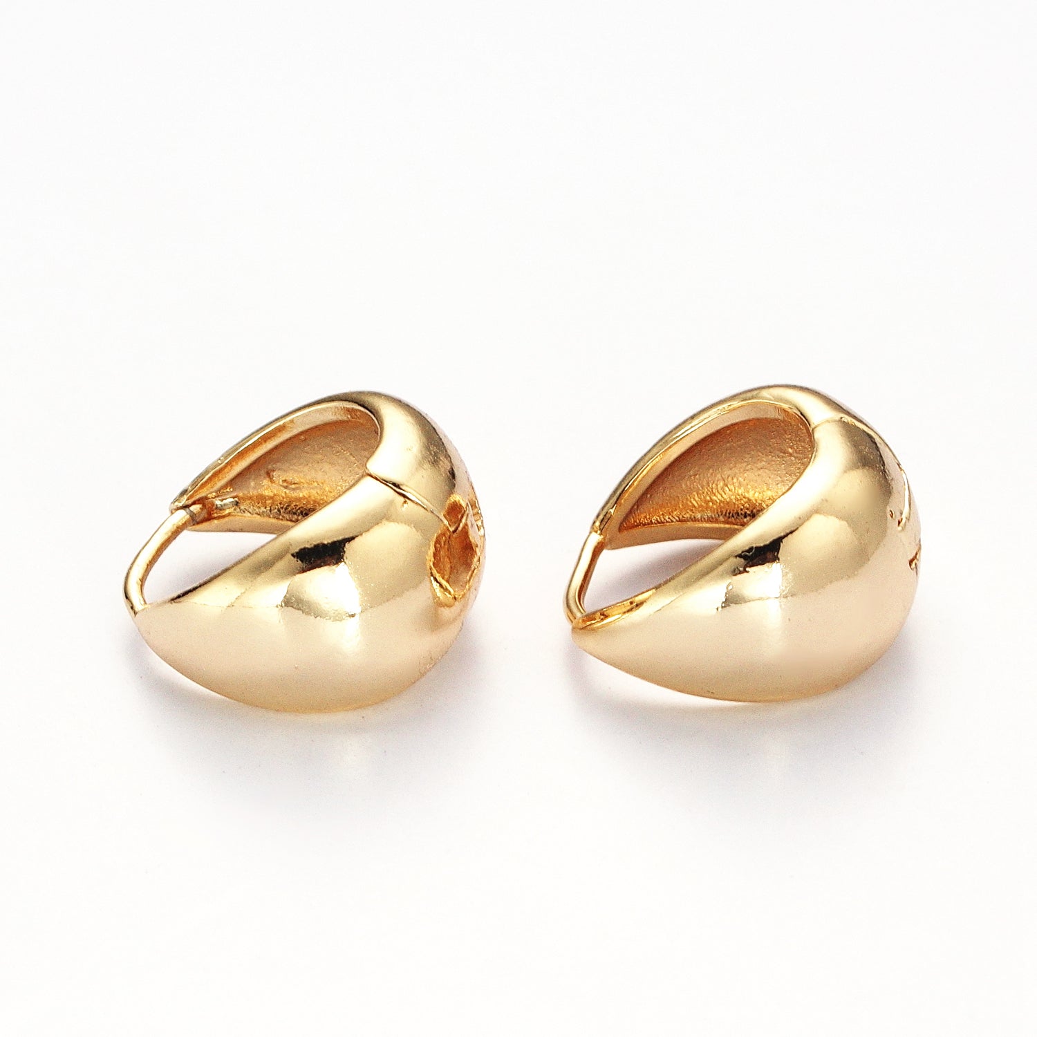 Gold Wide Chubby Band Hoops Huggie Earrings ✦ EA-21Q154