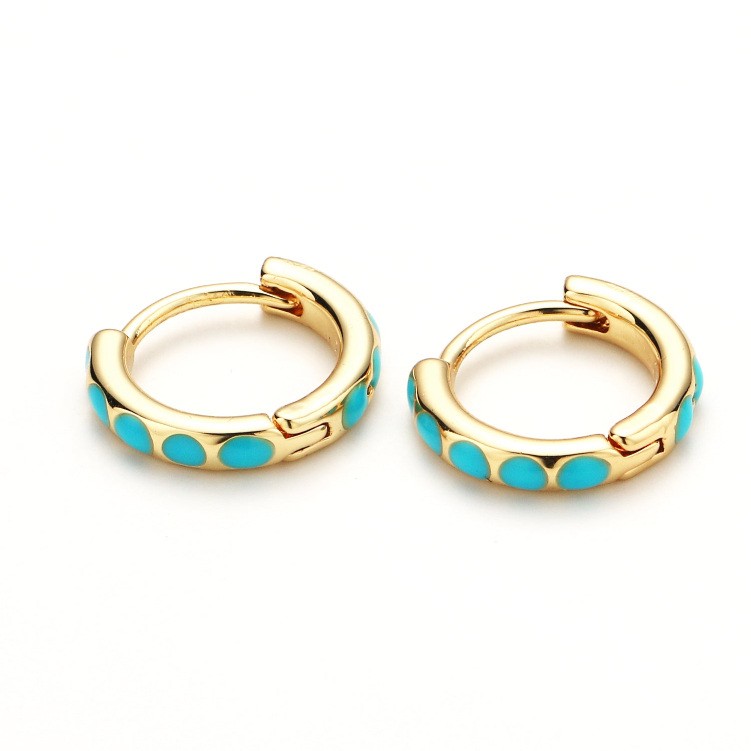 Turquoise Hoop Earrings • Turquoise gold cartilage hoop✦ EA-21Q207