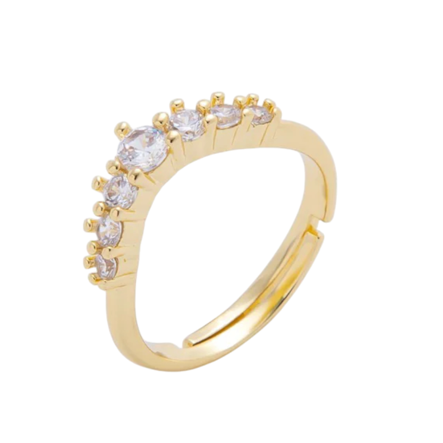 Micro Paved CZ Gradient Crown Ring RI-21O2251