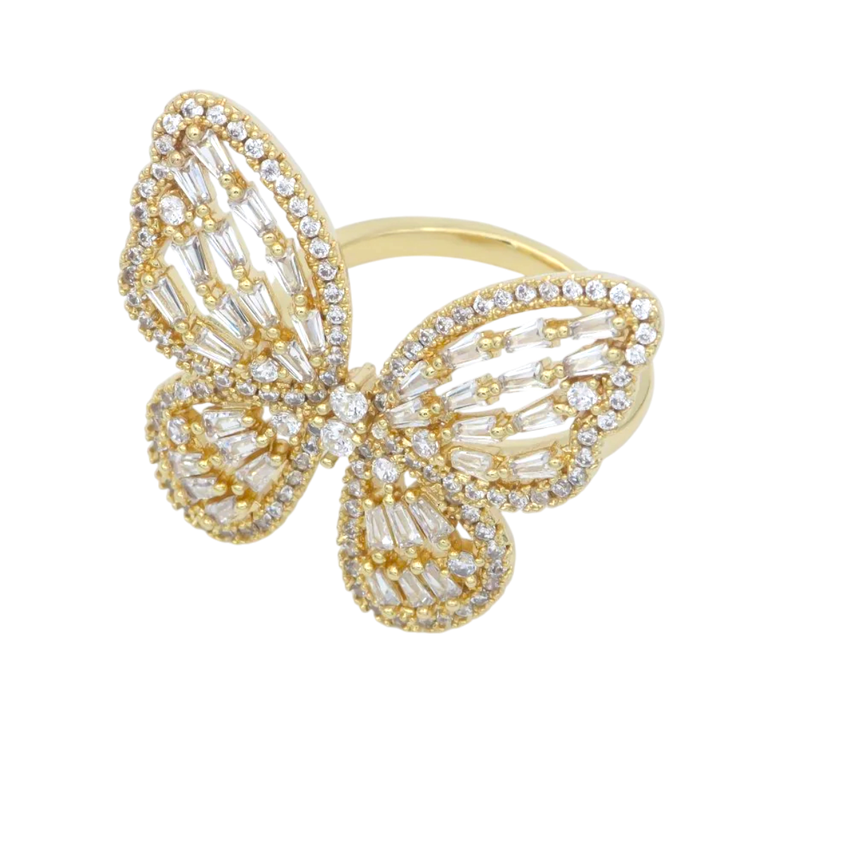 Butterfly Baguette Diamond CZ Ring RI-21R229