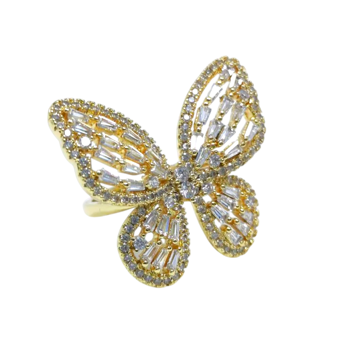 Butterfly Baguette Diamond CZ Ring RI-21R229