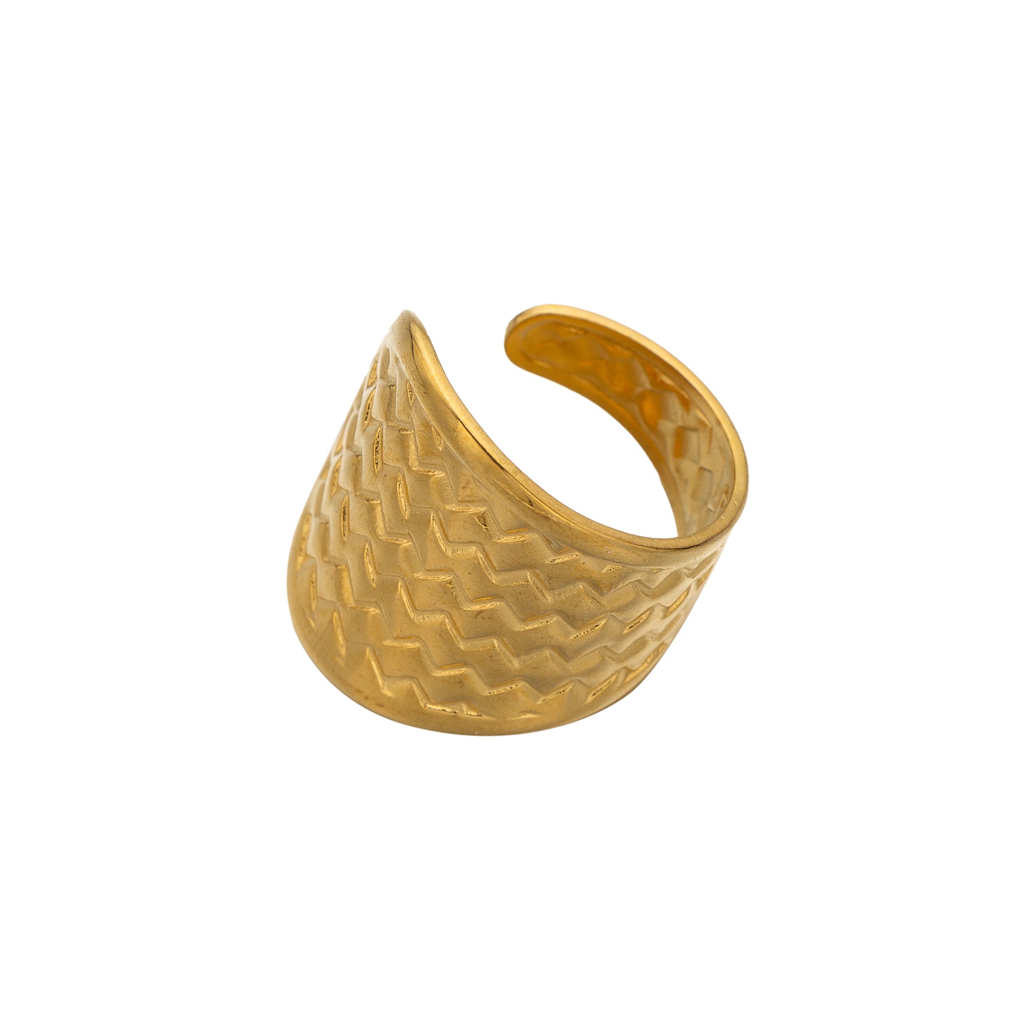 Gold Chunky Stainless Steel Geometric 8 ✦ RI-0003