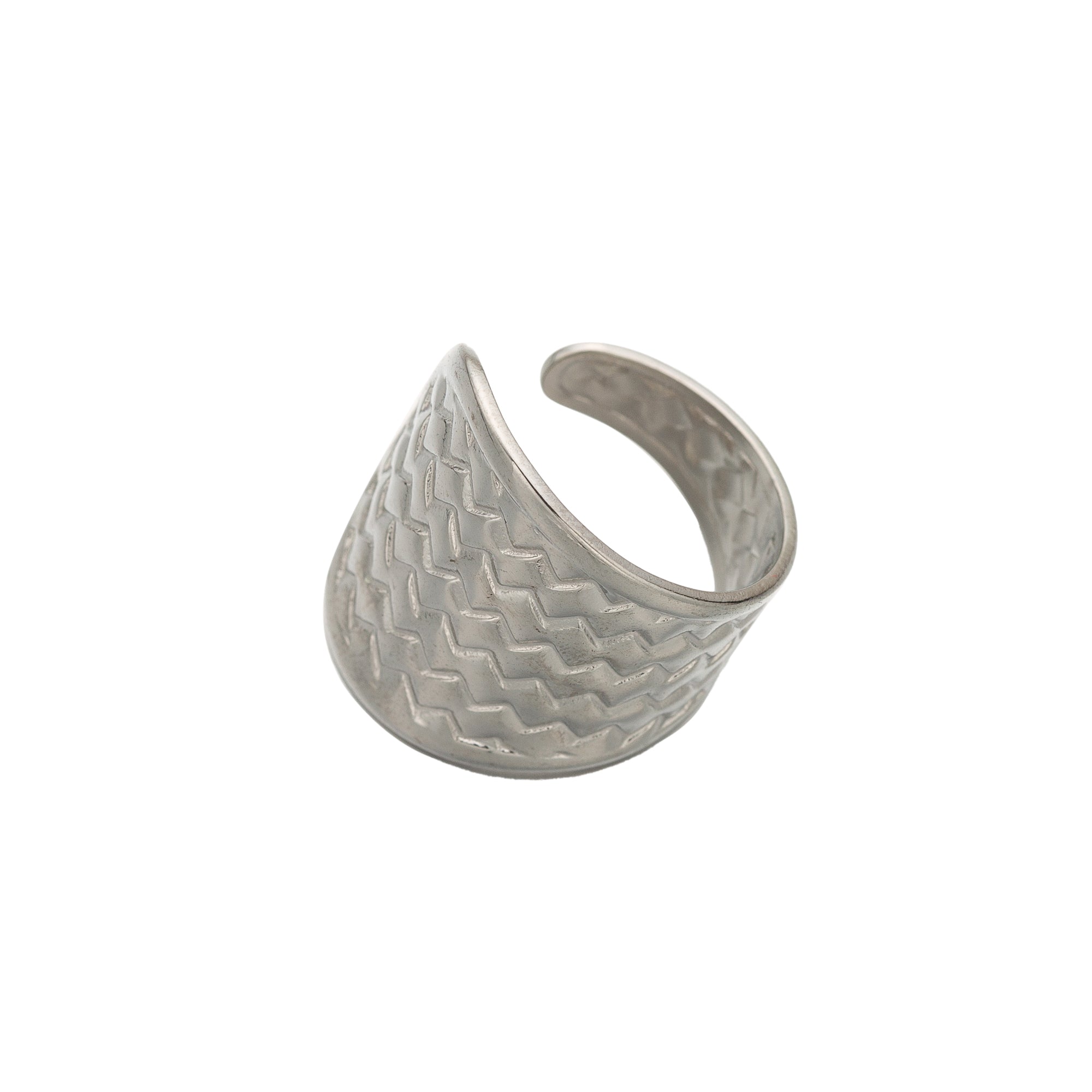 Geometric Silver Chunky Stainless-Steel ✦ RI-0004