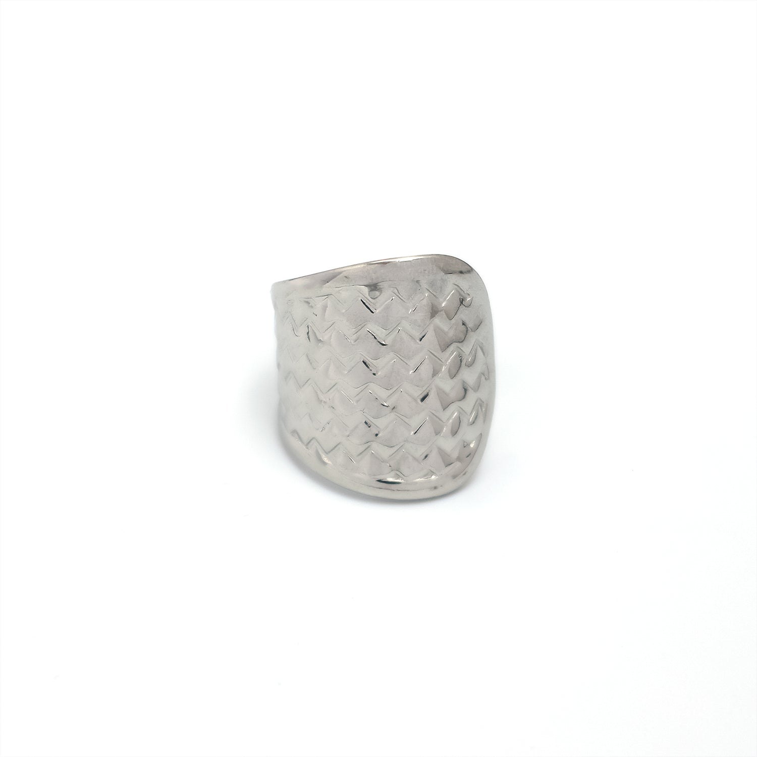 Geometric Silver Chunky Stainless-Steel ✦ RI-0004