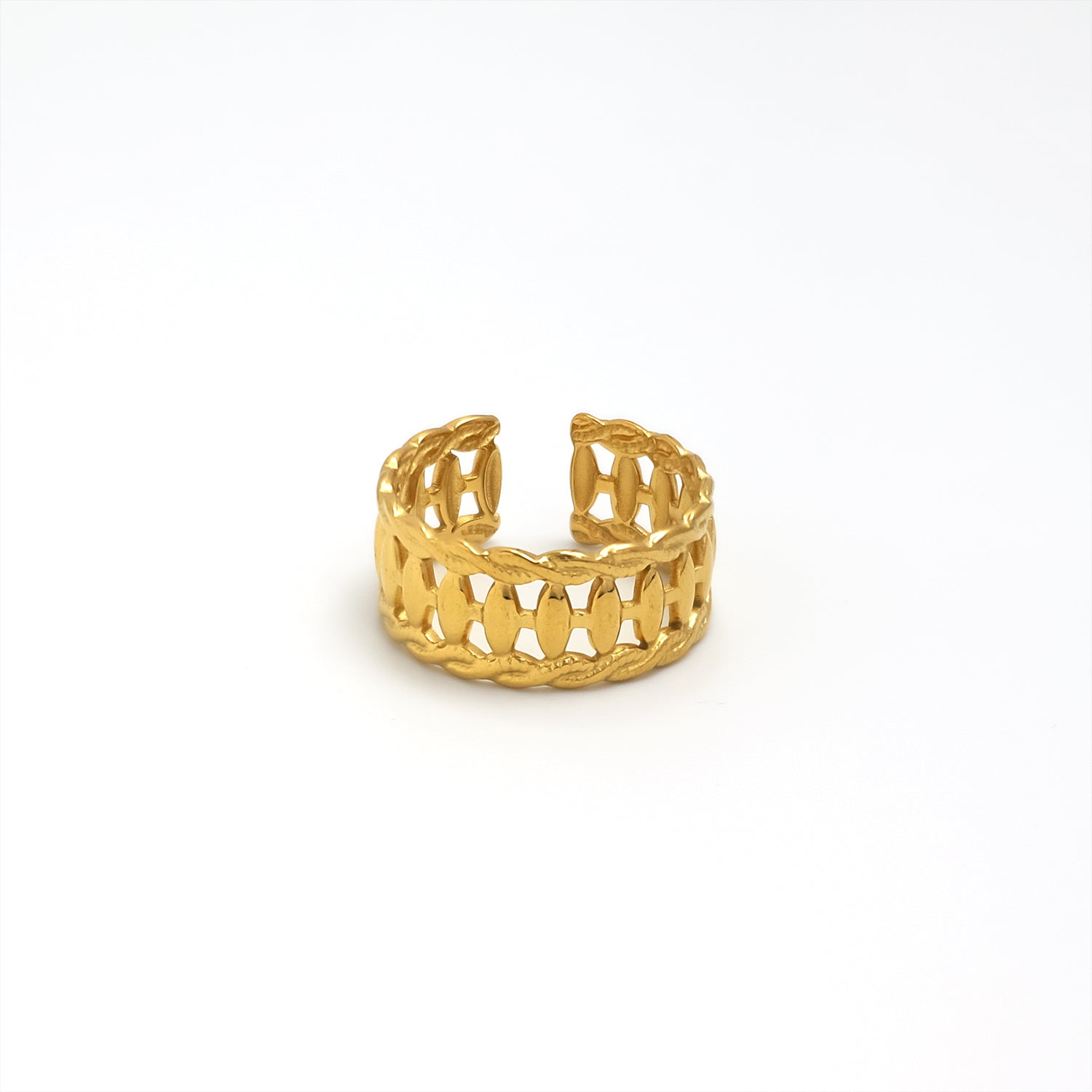 Gold Chunky Stainless Steel Bold Adjustable ✦ RI-0011