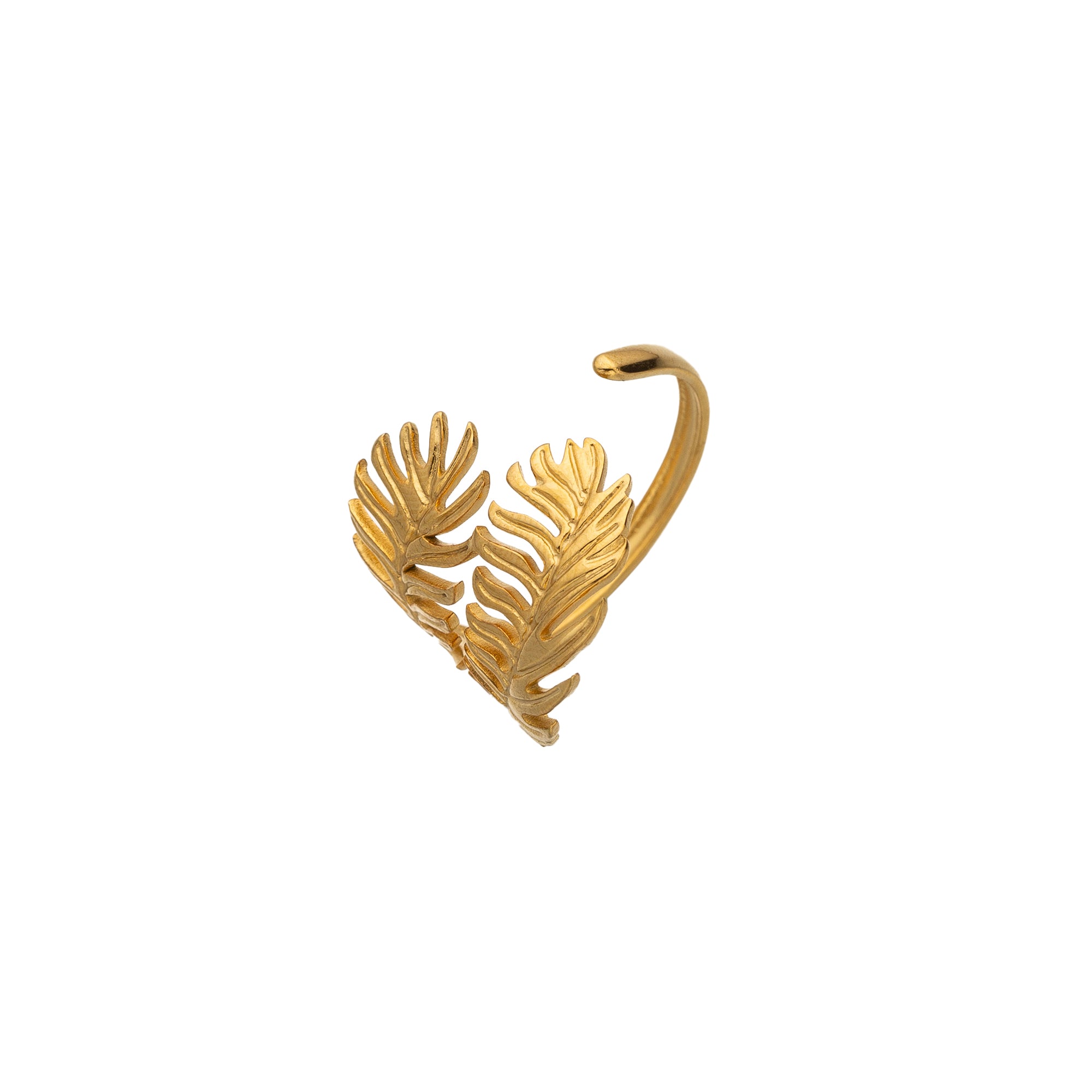Gold Classic Stainless Steel Leaf Adjustable ✦ RI-0013