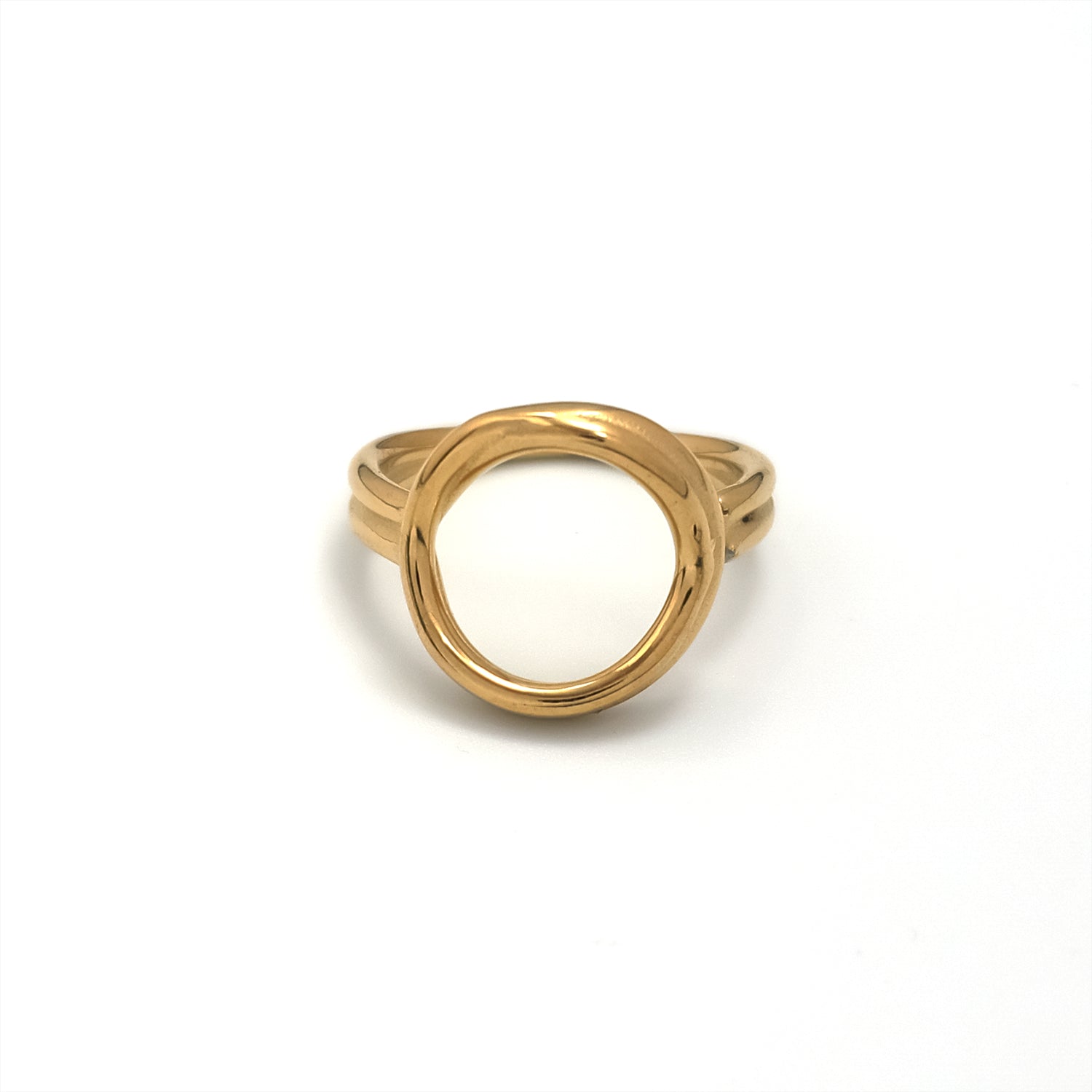 Gold Minimalist Stainless Steel Stacked Adjustable Ring-00017