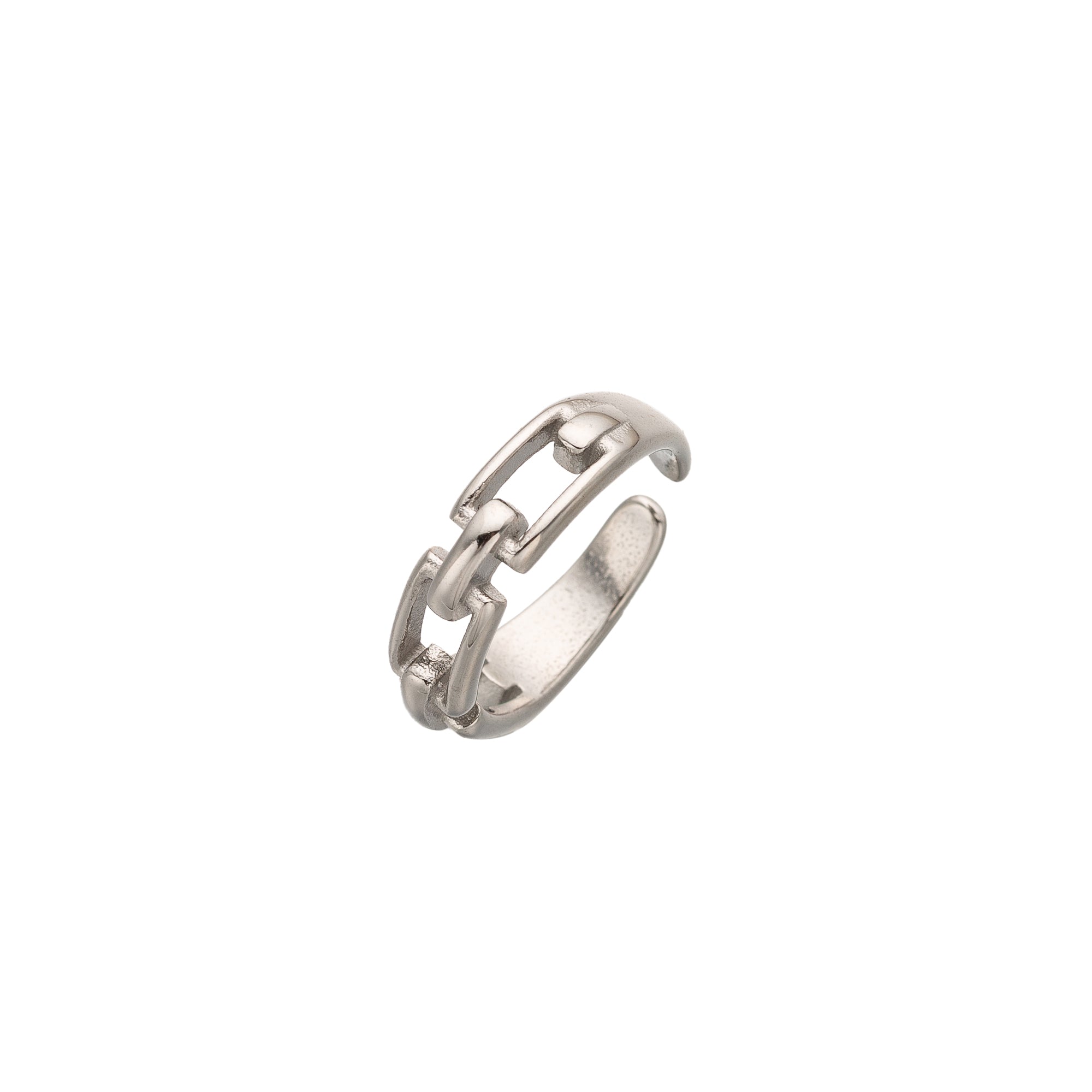Silver Minimalist Stainless Steel Chain Adjustable ✦ Ring-0029