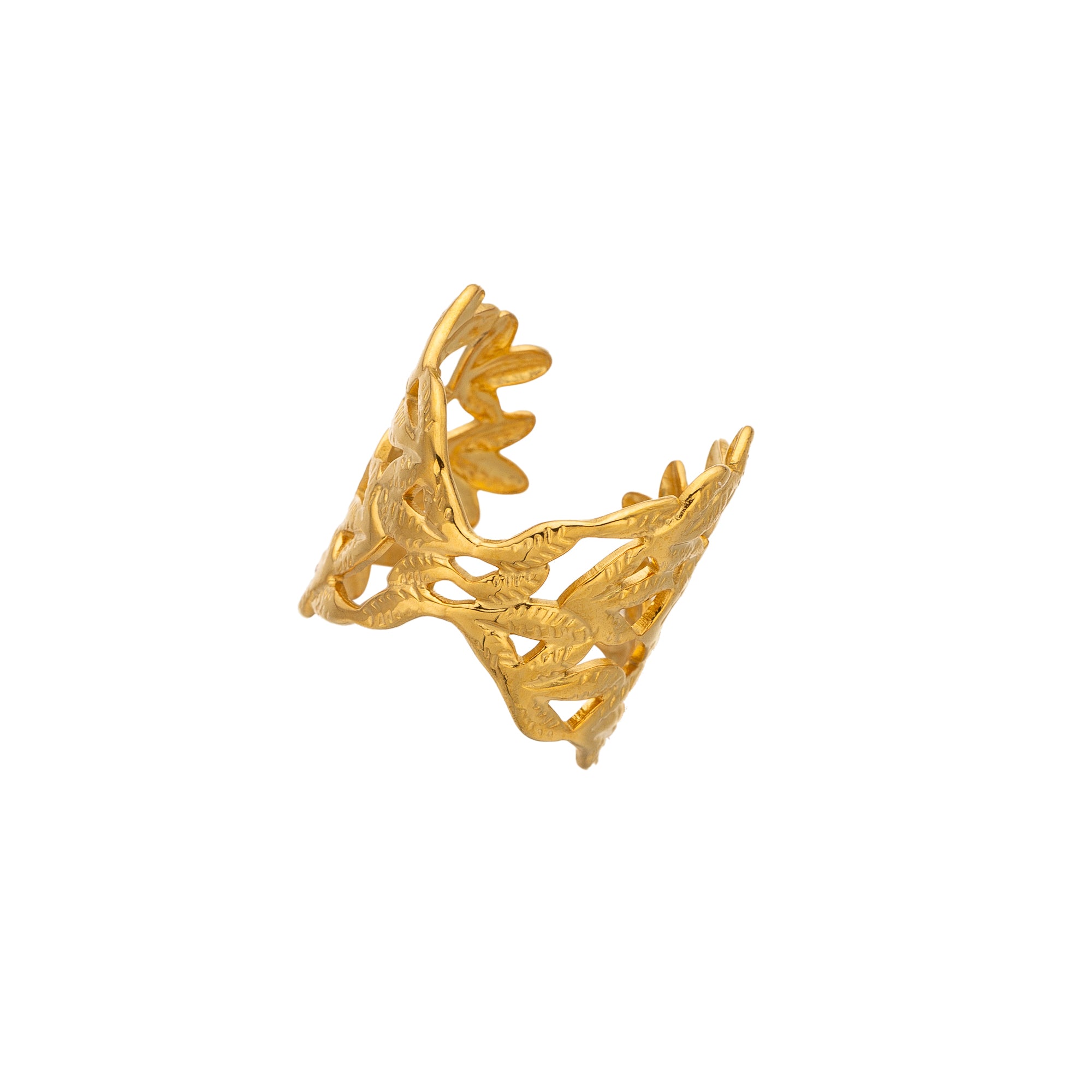 Leaf Gold Chunky Stainless-Steel ✦ RI-0034