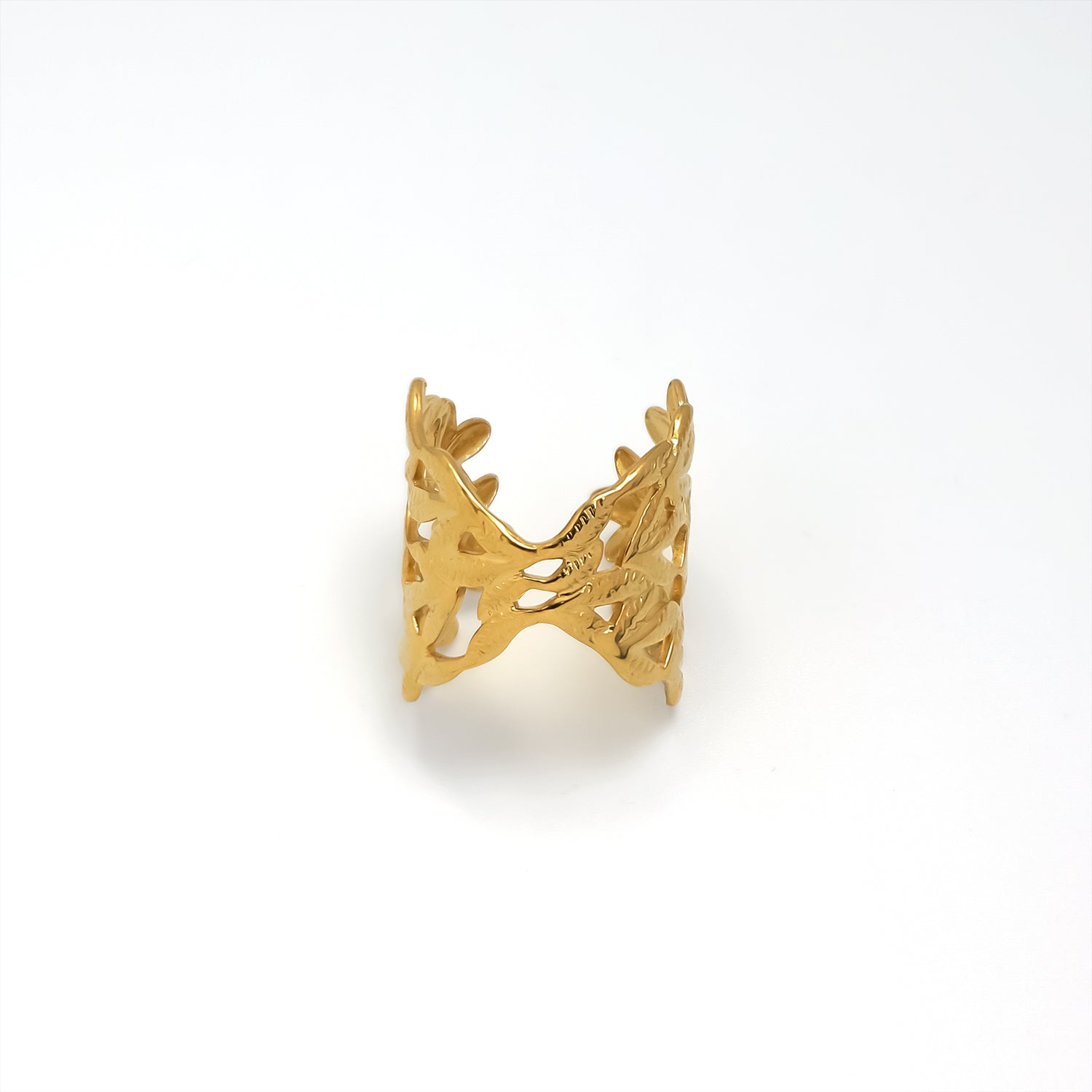 Leaf Gold Chunky Stainless-Steel ✦ RI-0034