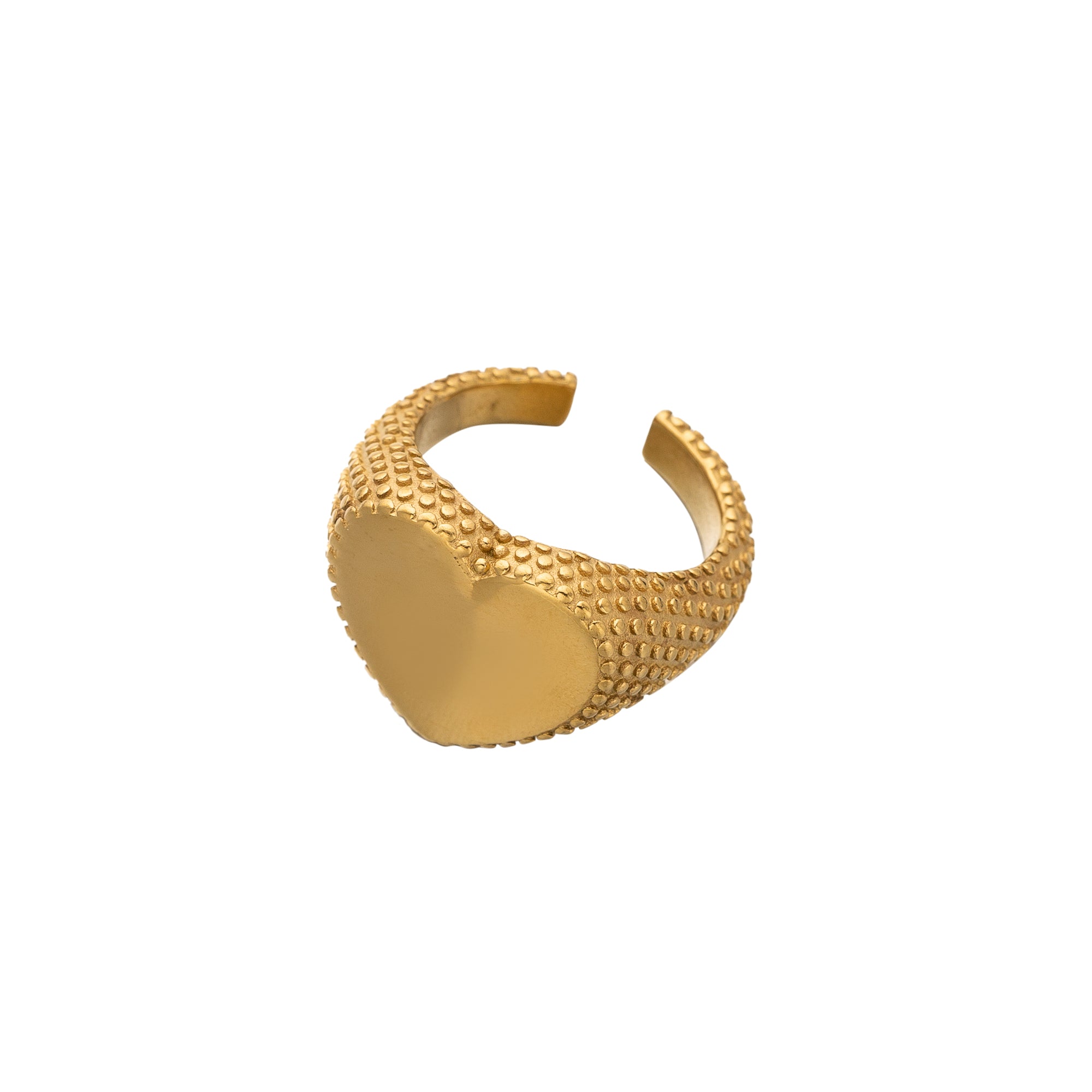 Chunky Gold Heart Stainless Steel RI-0038