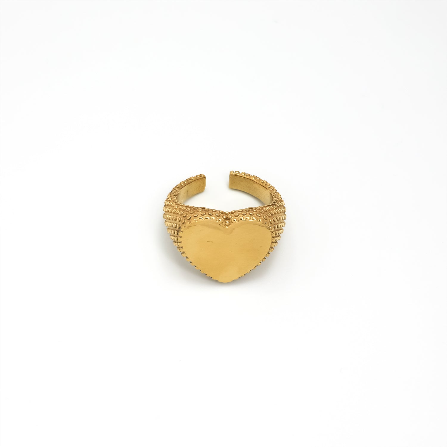 Chunky Gold Heart Stainless Steel RI-0038