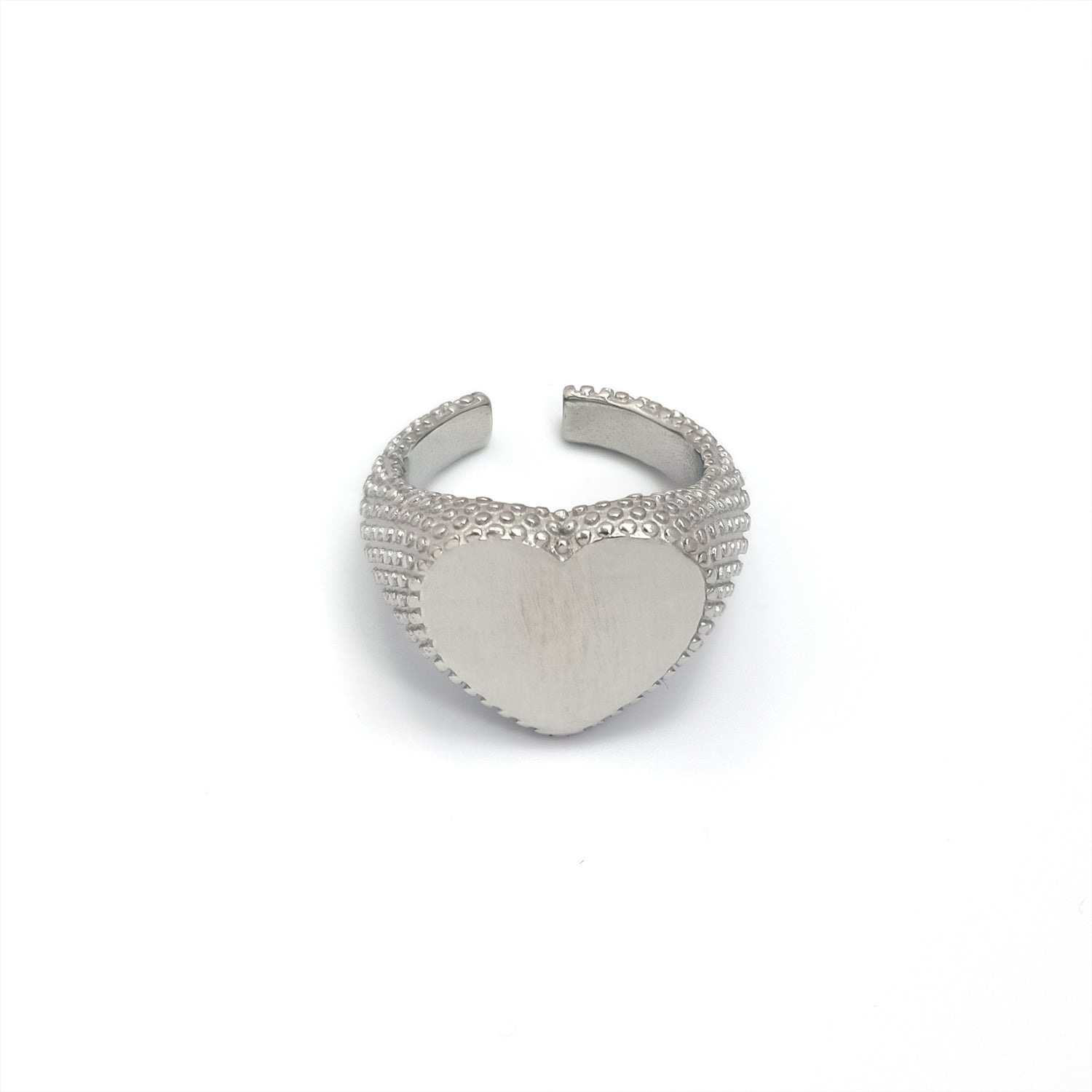 Chunky Silver Heart Stainless-Steel ✦ RI-0039
