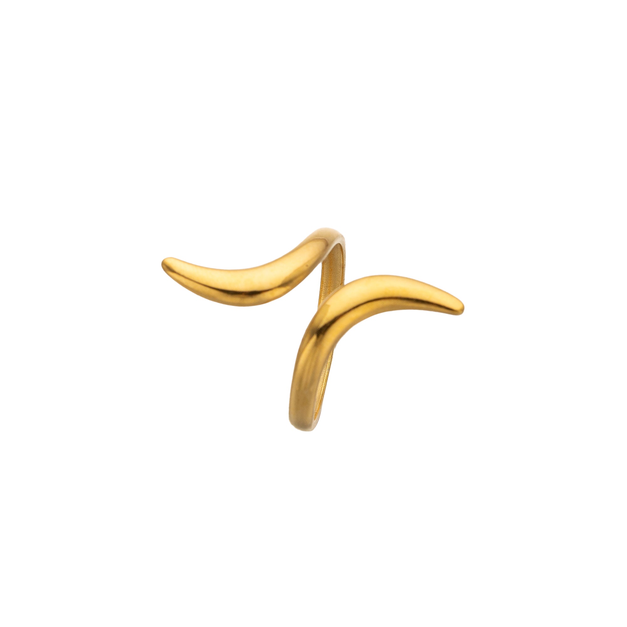 Gold Minimalist Stainless Steel Statement Adjustable Ring-00040