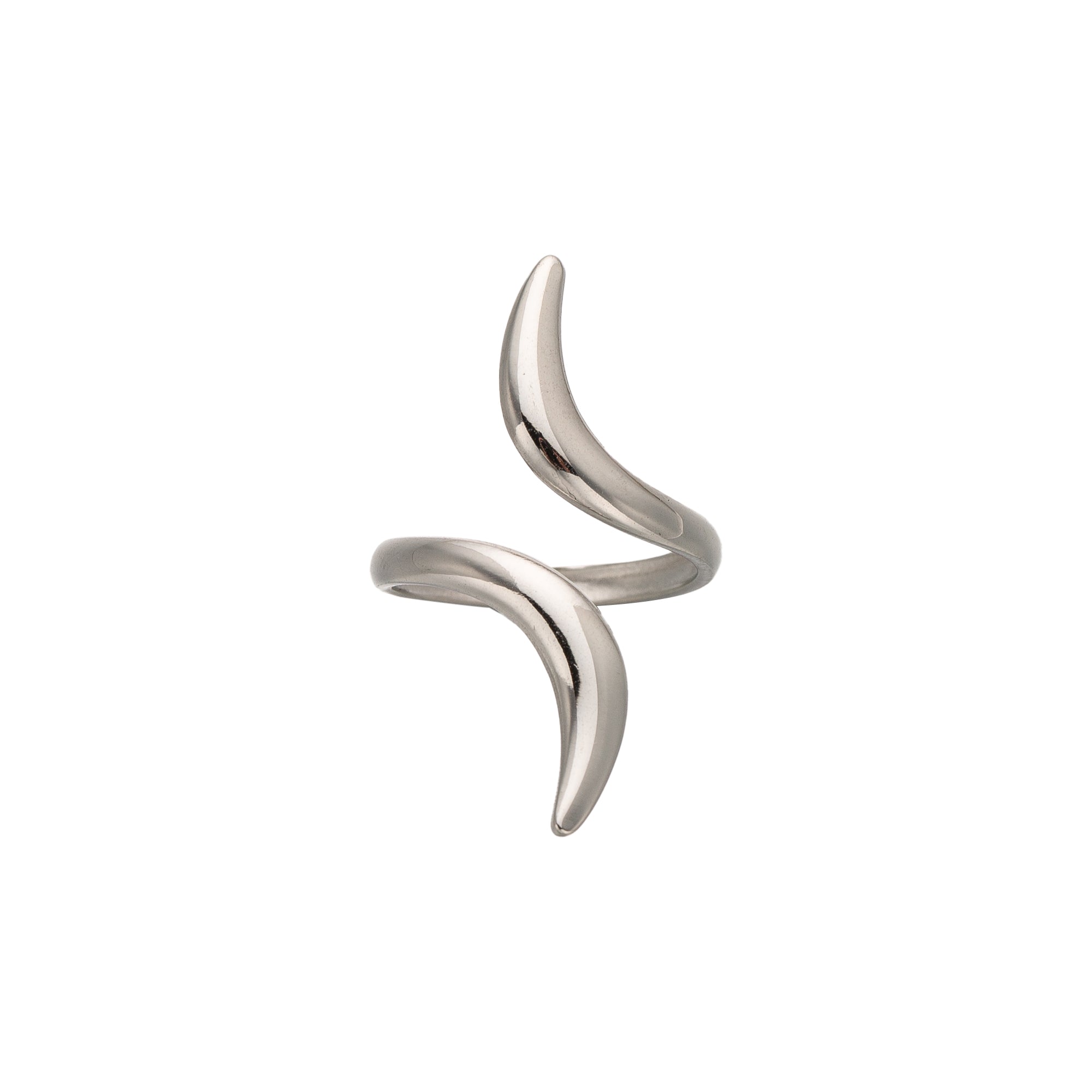 Silver Minimalist Stainless Steel Statement Adjustable Ring-00041