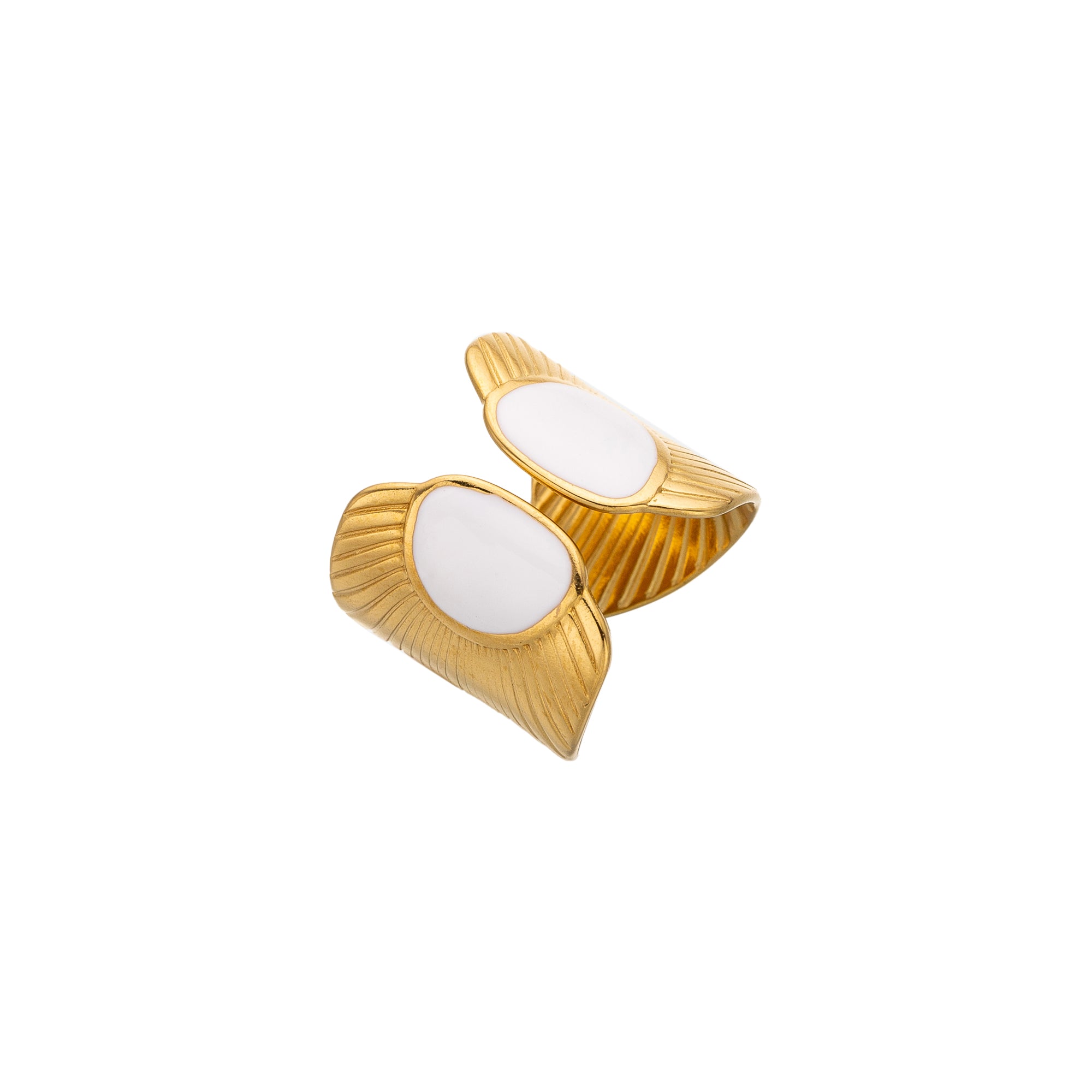 Gold Bold Stainless Steel Leaf Adjustable ✦ RI-0042