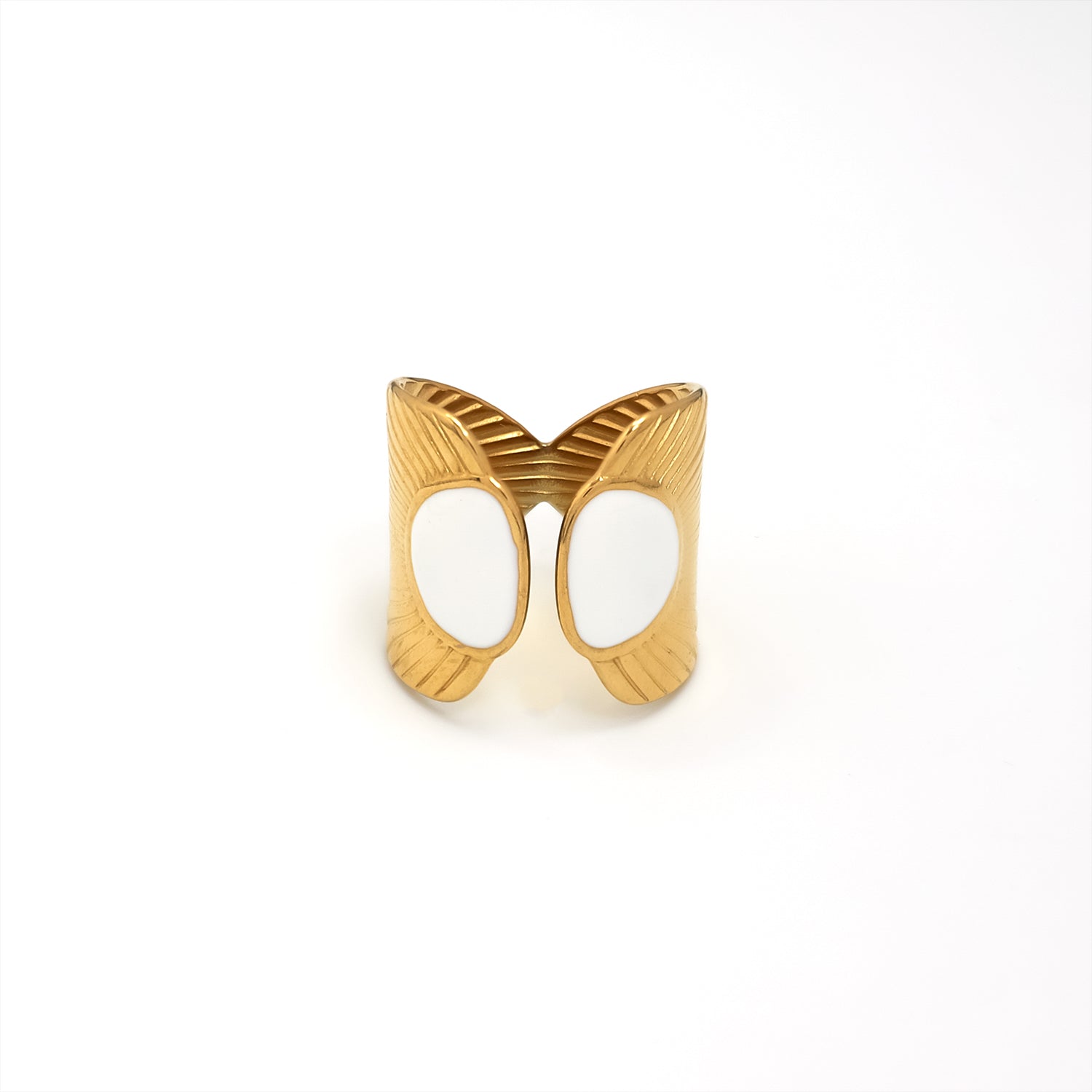 Gold Bold Stainless Steel Leaf Adjustable ✦ RI-0042