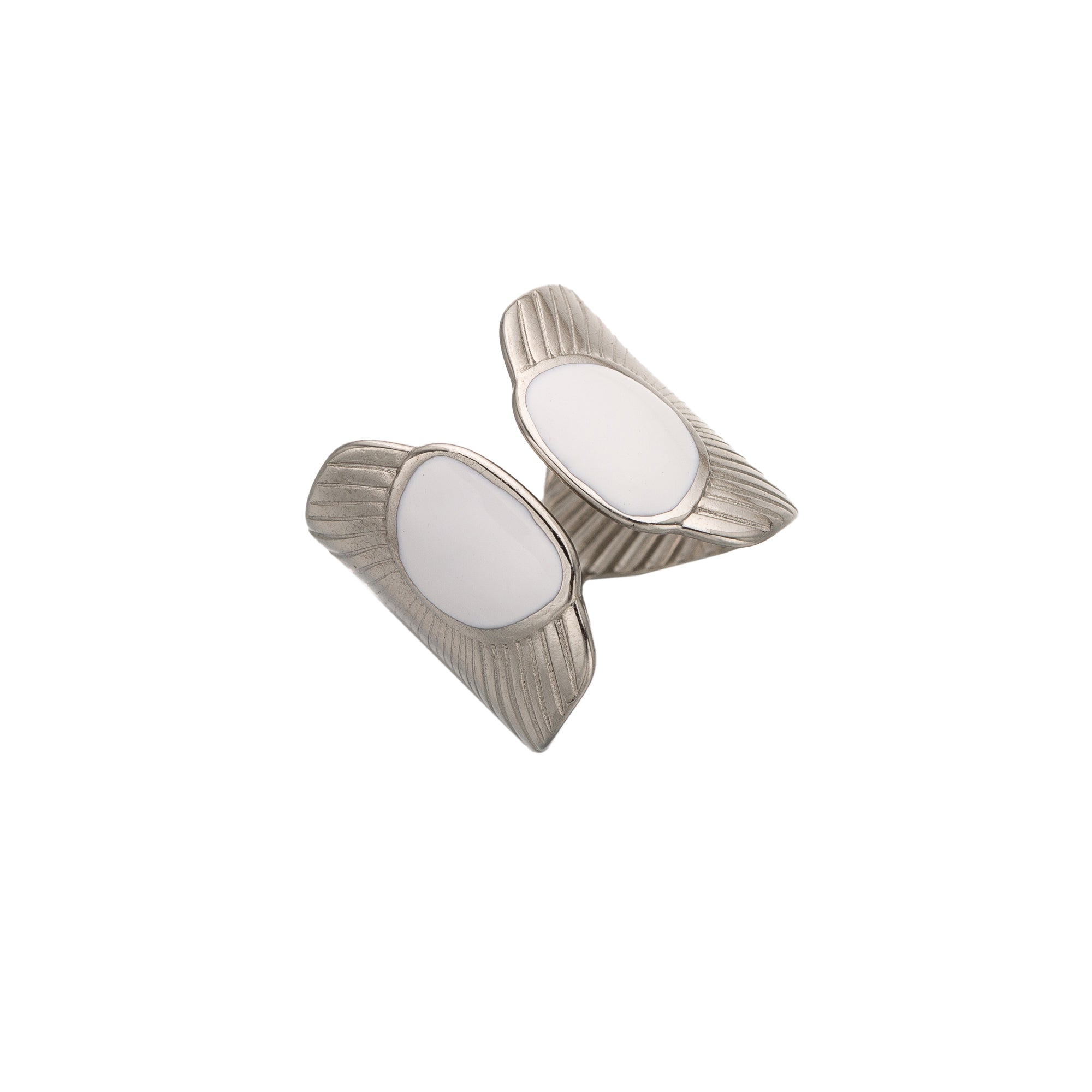 Silver Bold Leaf Stainless Steel ✦ RI-0043