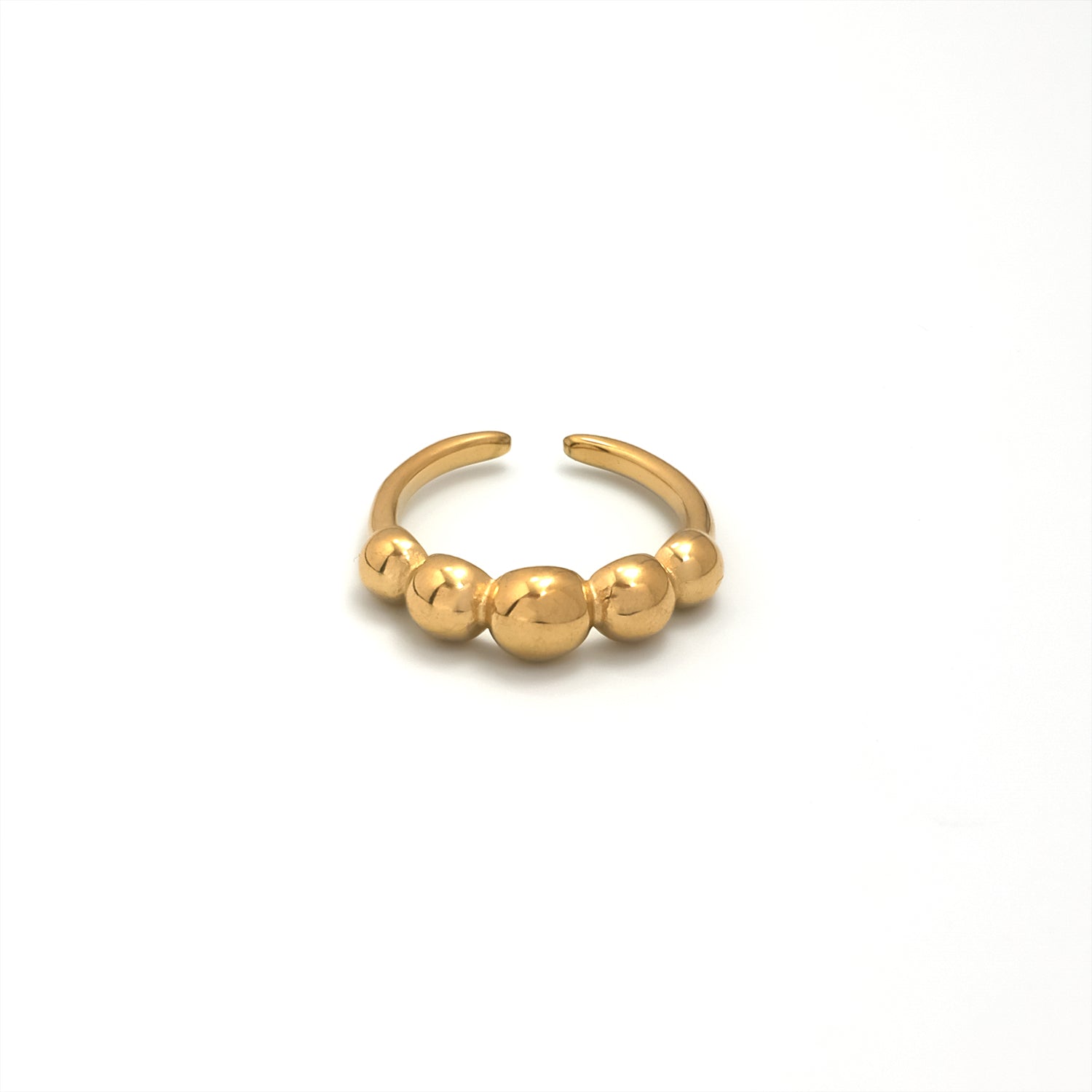 Gold Minimalist Stainless Steel Bold Adjustable Ring-00044