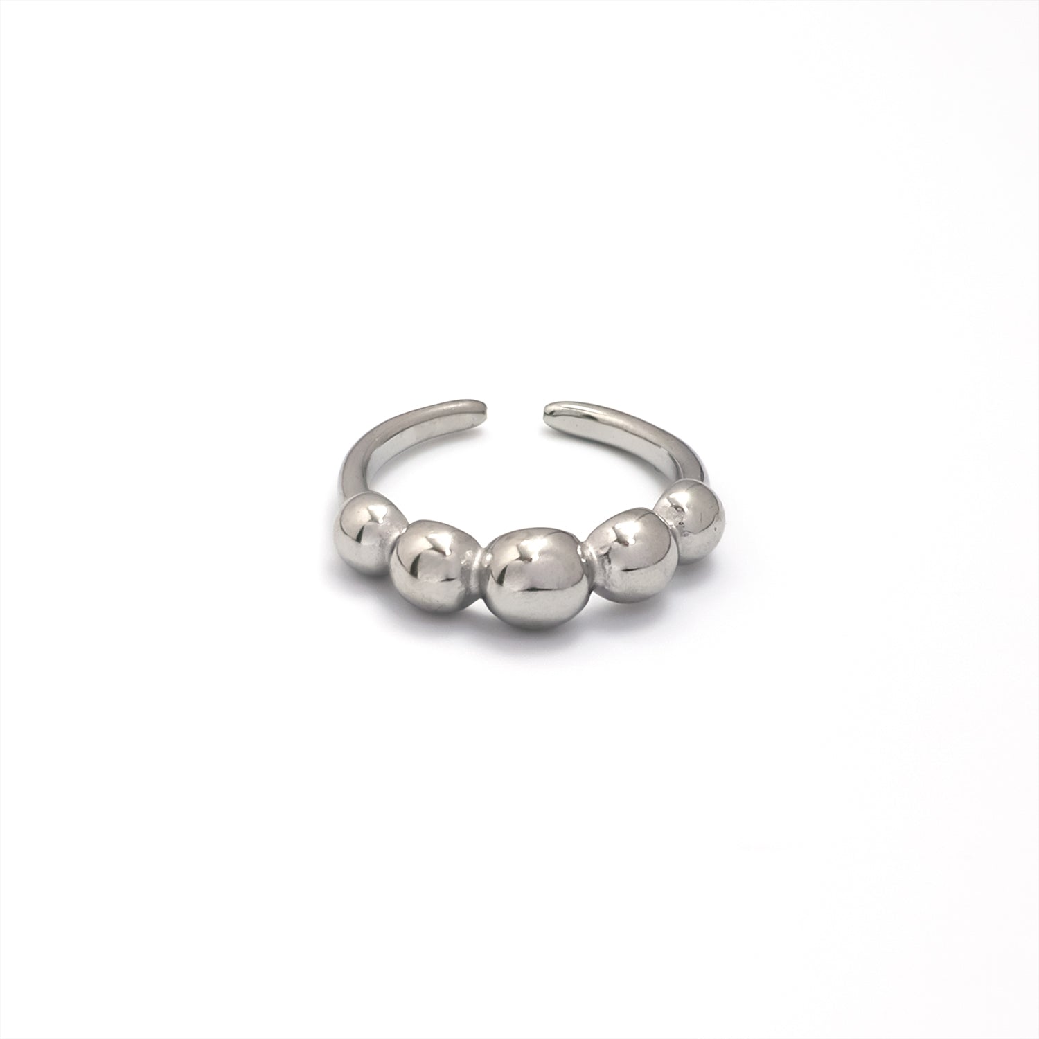 Silver Minimalist Stainless Steel Bold Adjustable ✦ RI-0045
