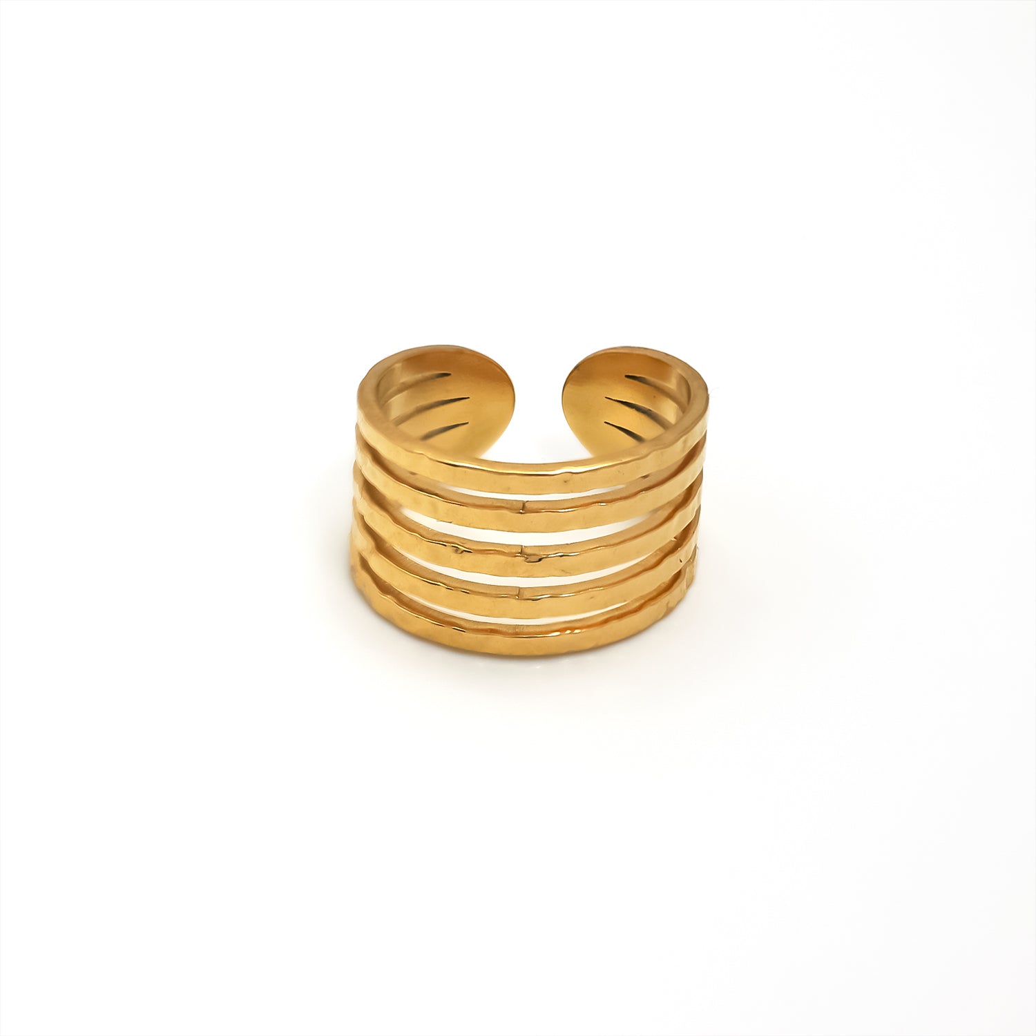 Bold Gold Stacked Stainless-Steel ✦ RI-0048