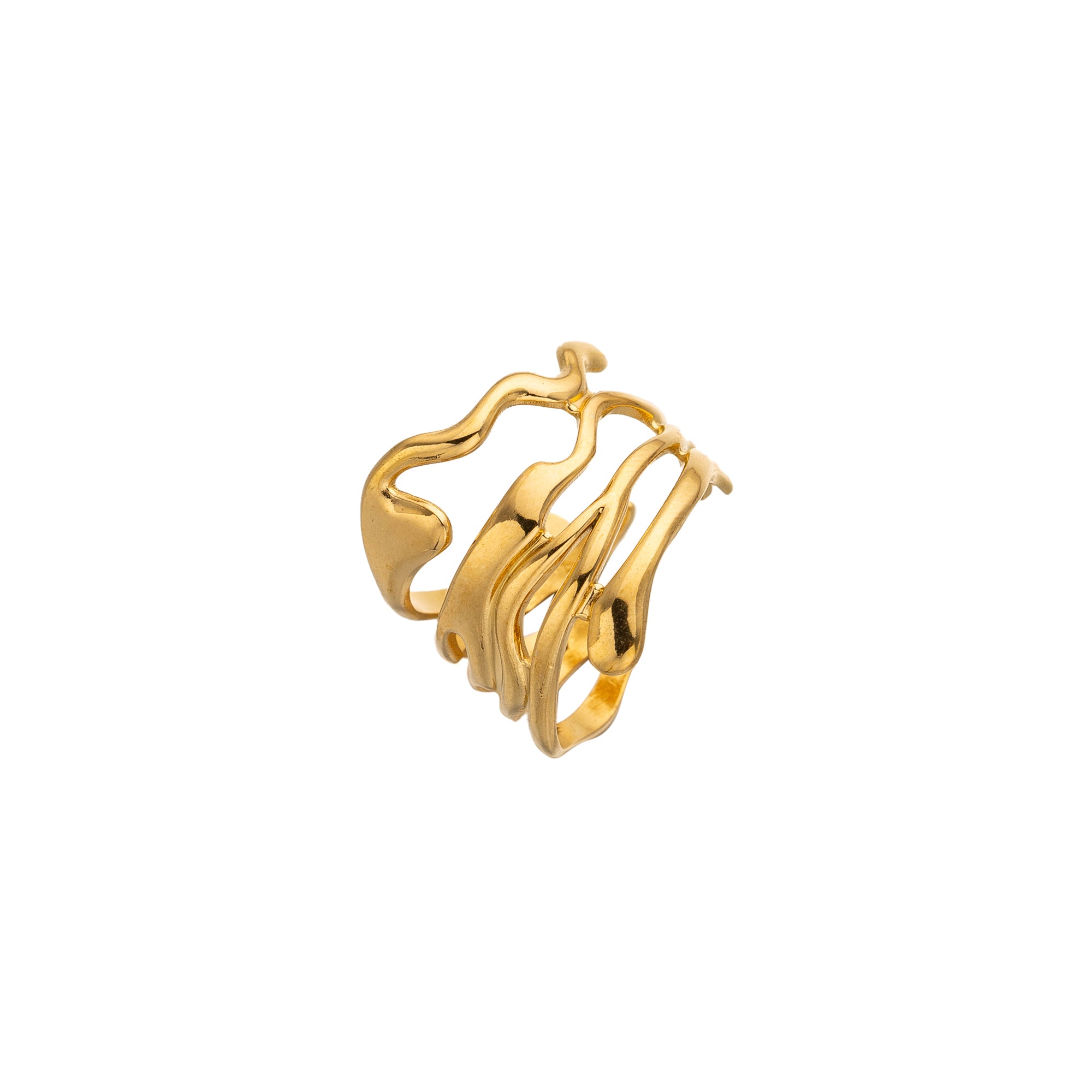 Gold Chunky Stainless Steel Gilded Adjustable ✦ RI-0052