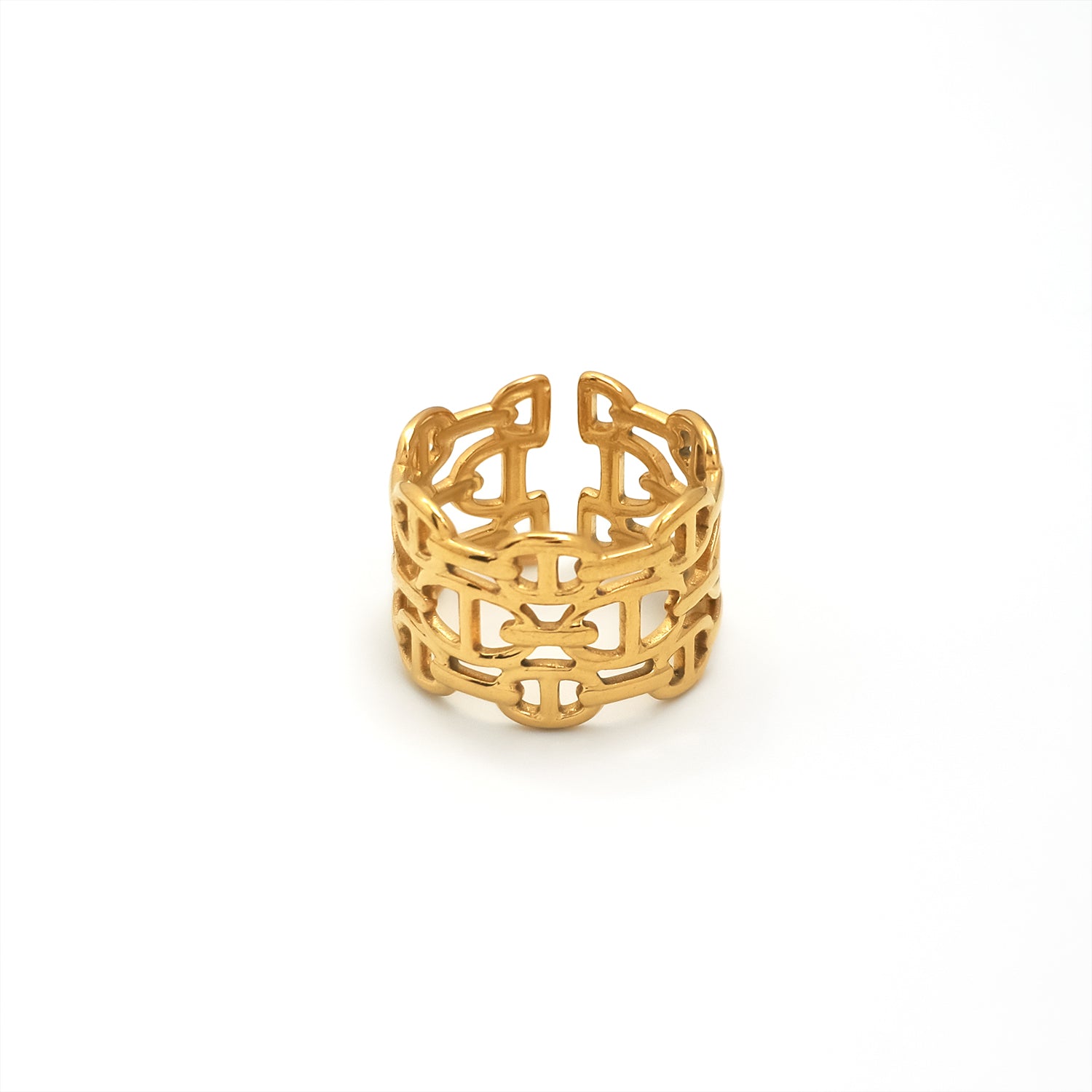Gold Stacked Stainless Steel Mariner ✦ RI-0054