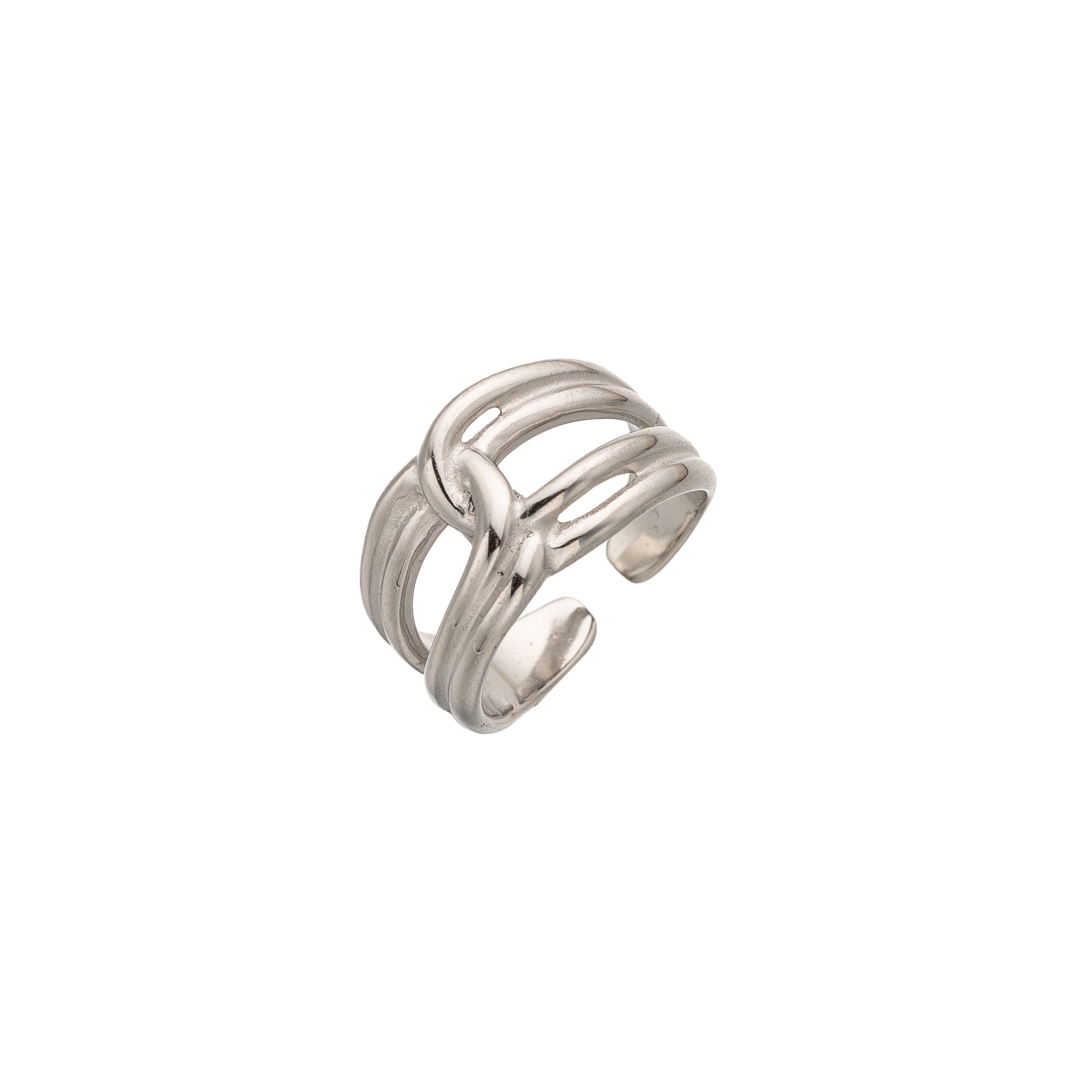 Silver Classic Stainless Steel Knot Adjustable ✦ RI-0071