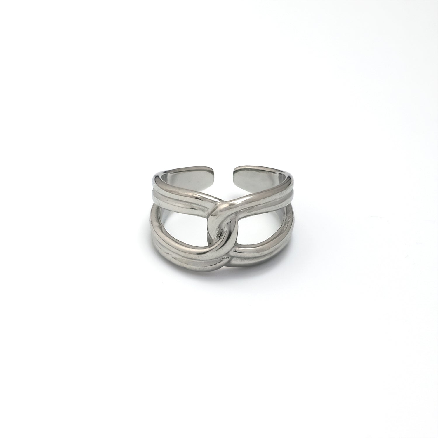 Silver Classic Stainless Steel Knot Adjustable ✦ RI-0071
