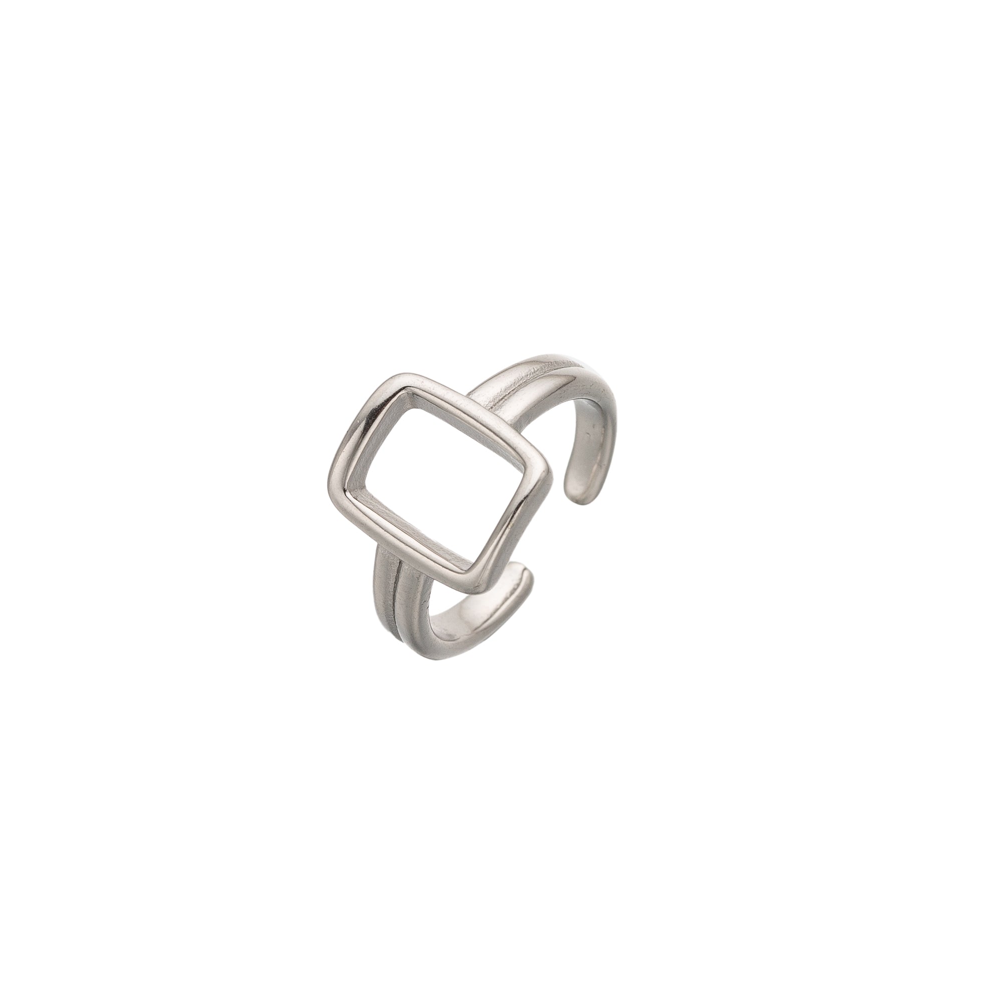 Silver Dainty Stainless Steel Minimalist Adjustable Ring-00079