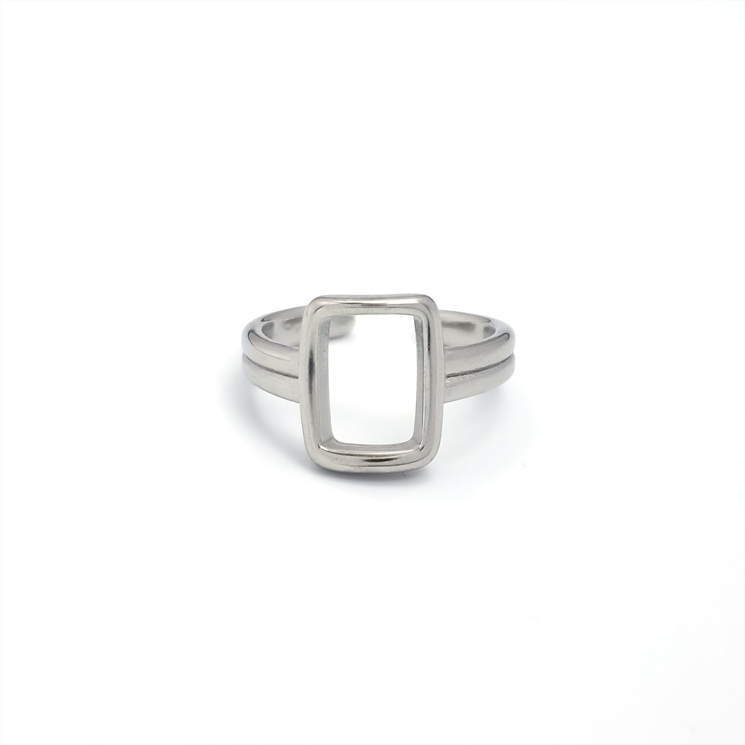 Silver Dainty Stainless Steel Minimalist Adjustable Ring-00079