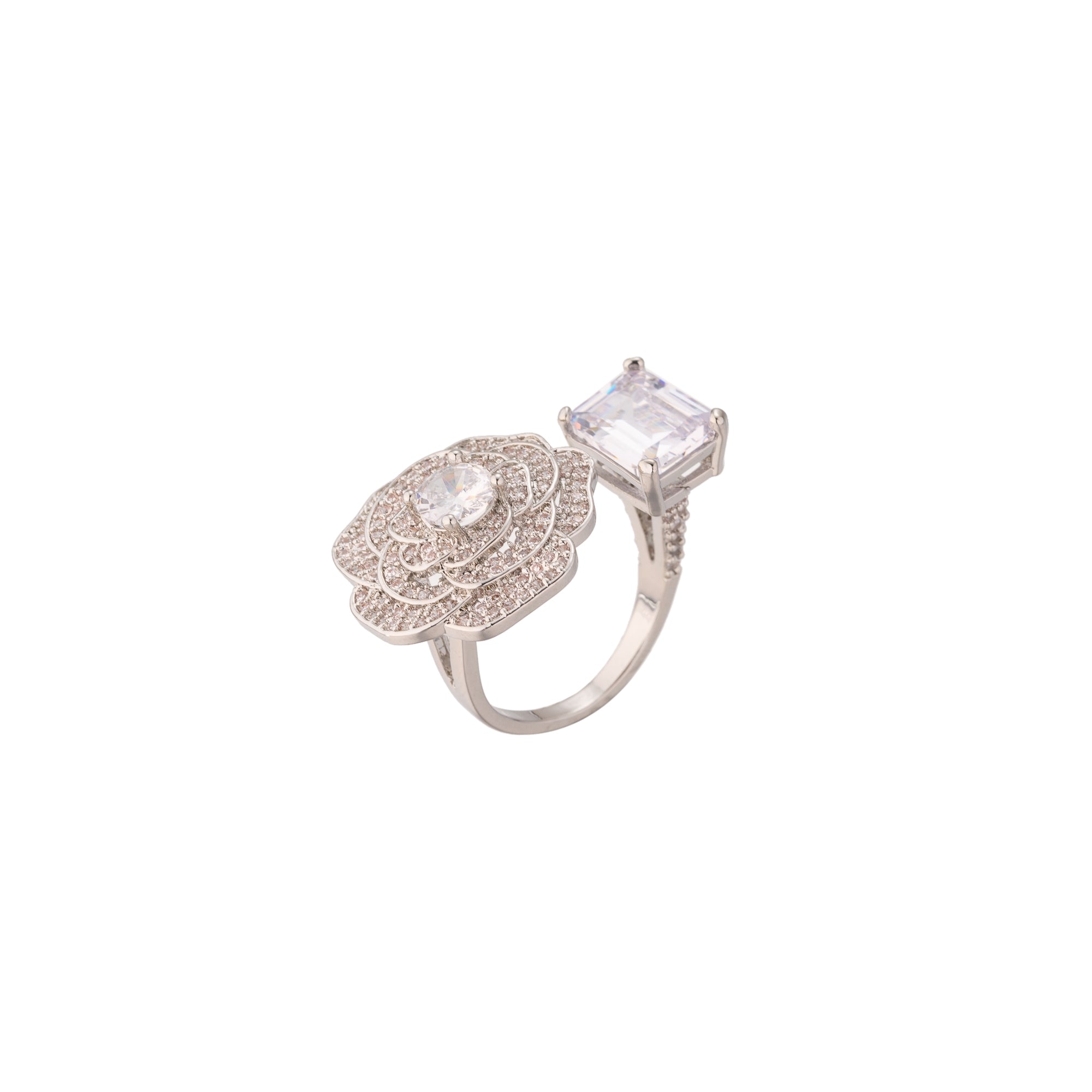 Gold Chunky Gold CZ Flower Adjustable ✦ RI-0093 RI-0094