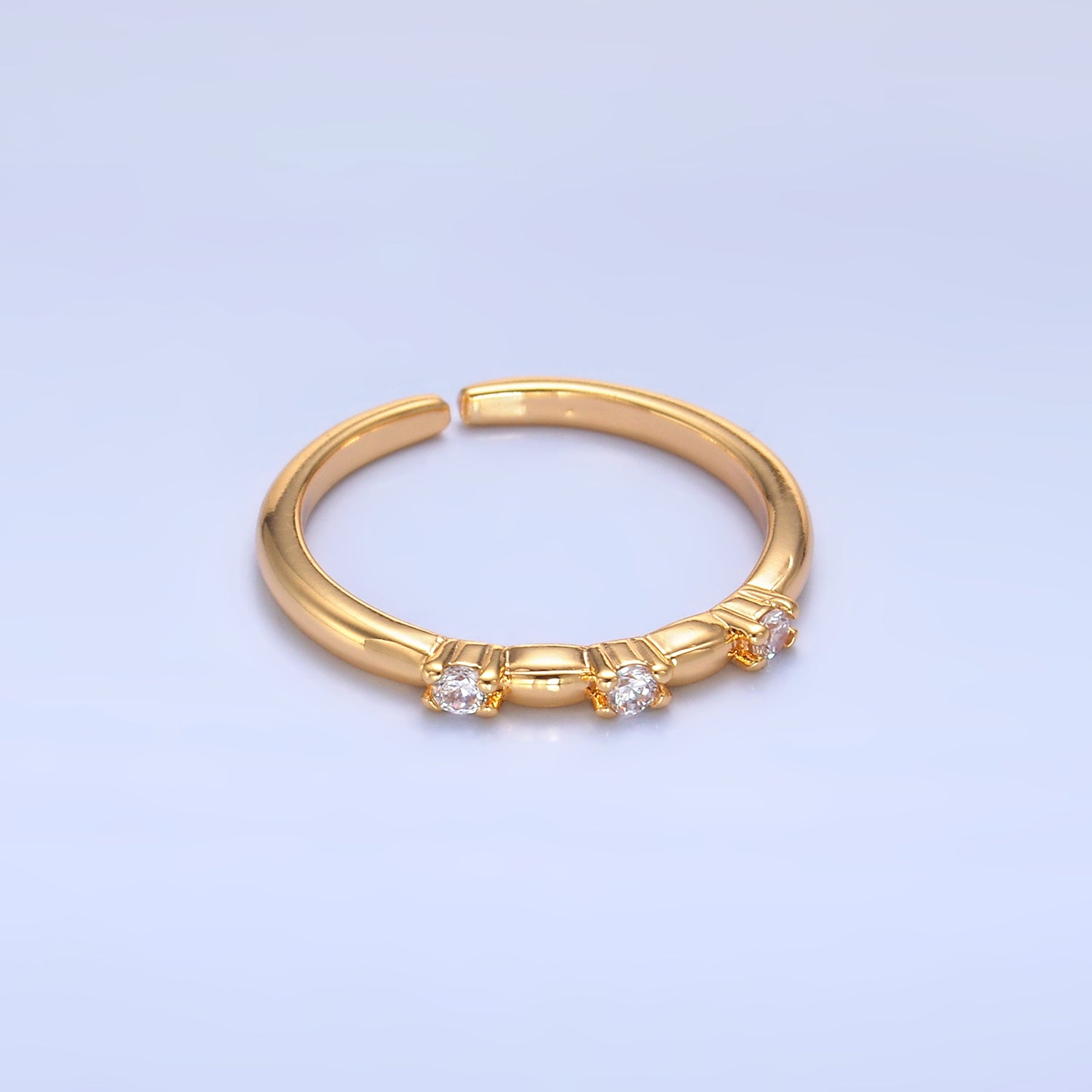 Gold Dainty Gold CZ Minimalist Adjustable Ring-00131