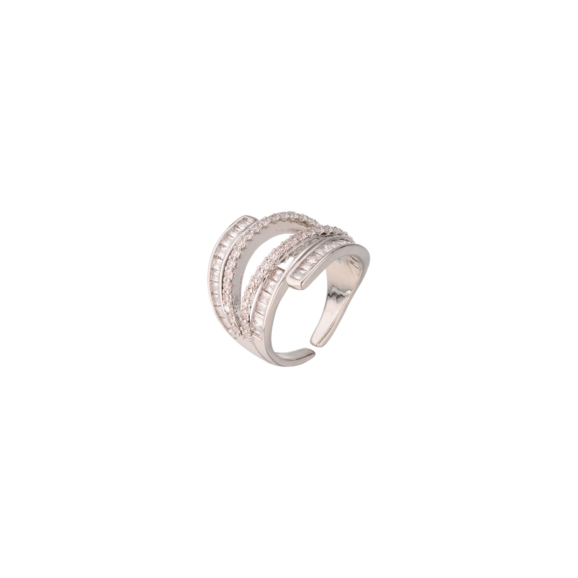 Gold Stacked Gold Baguette Statement Adjustable Ring-00099 Ring-00302