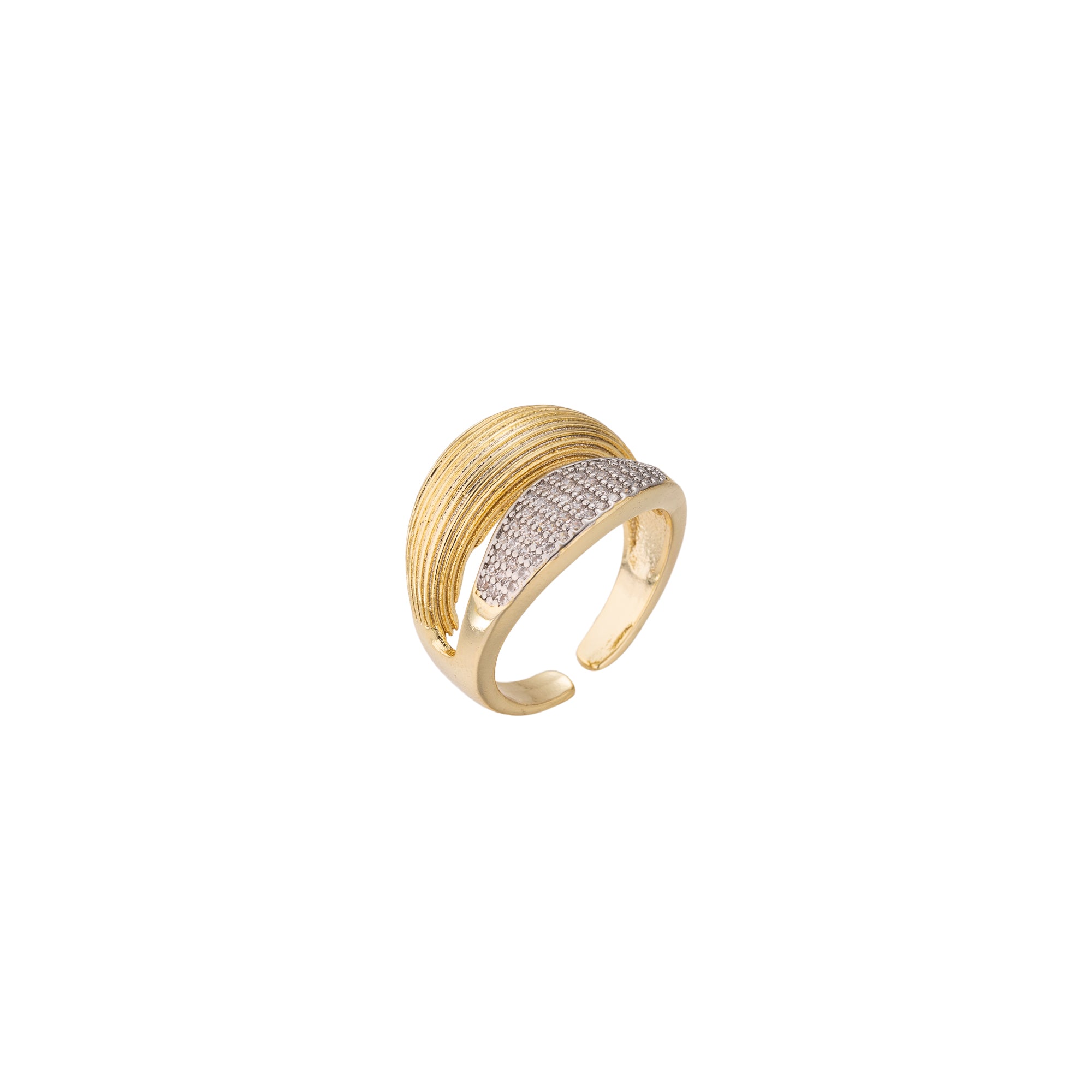 Gold Chunky Gold CZ Statement Adjustable ✦ RI-0306