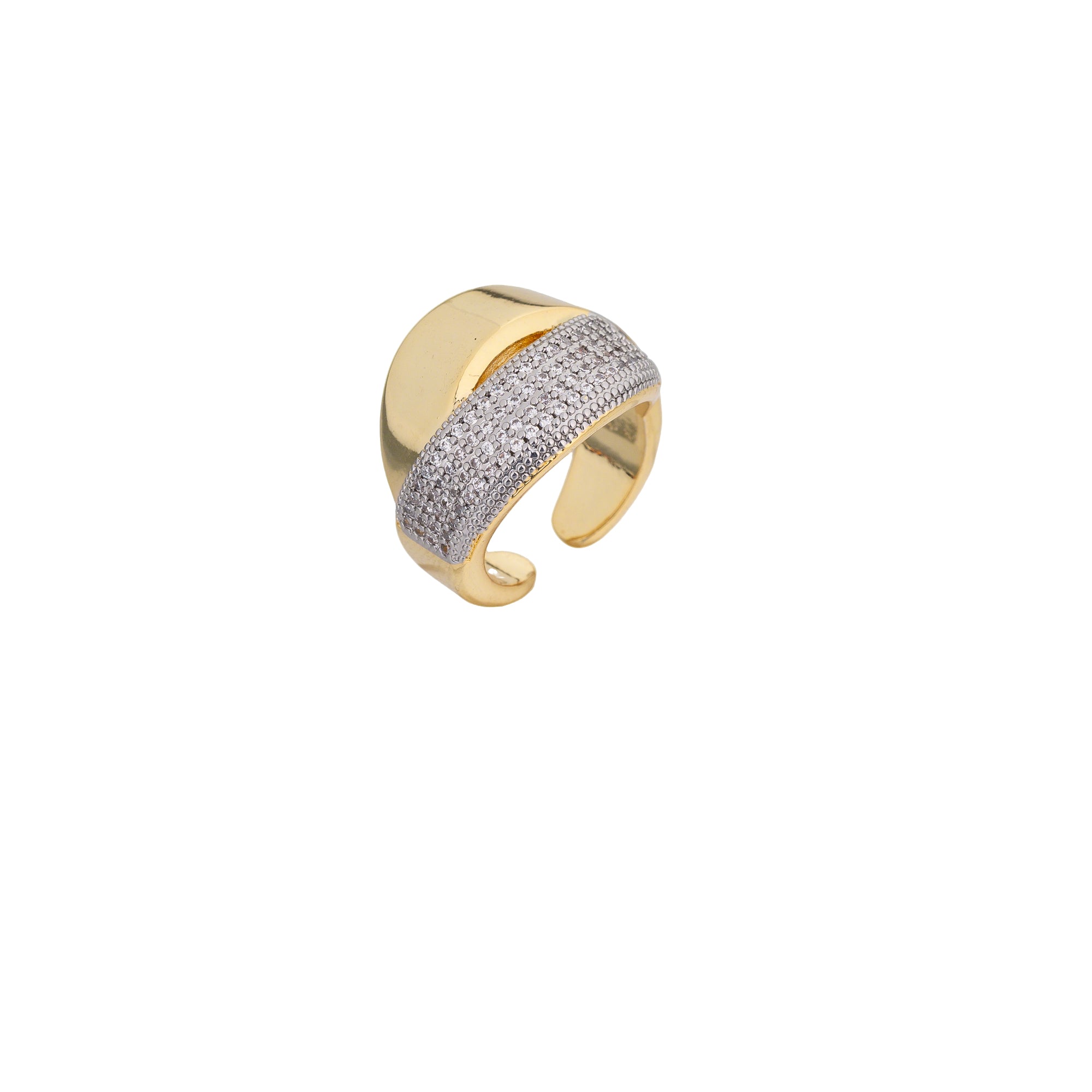 Gold Bold Gold CZ Chunky Adjustable ✦ RI-0313
