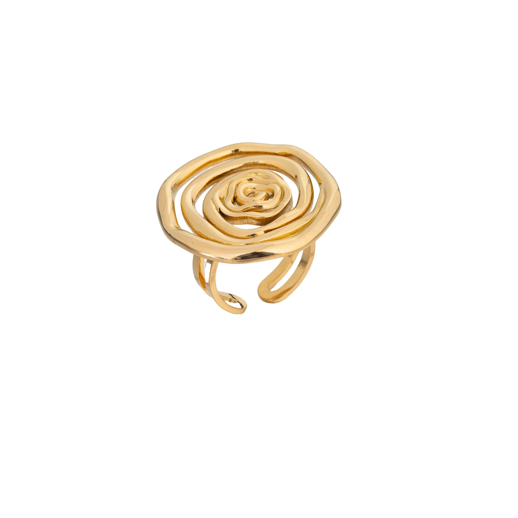 Gold Statement Stainless Steel Flower Adjustable ✦ RI-0318