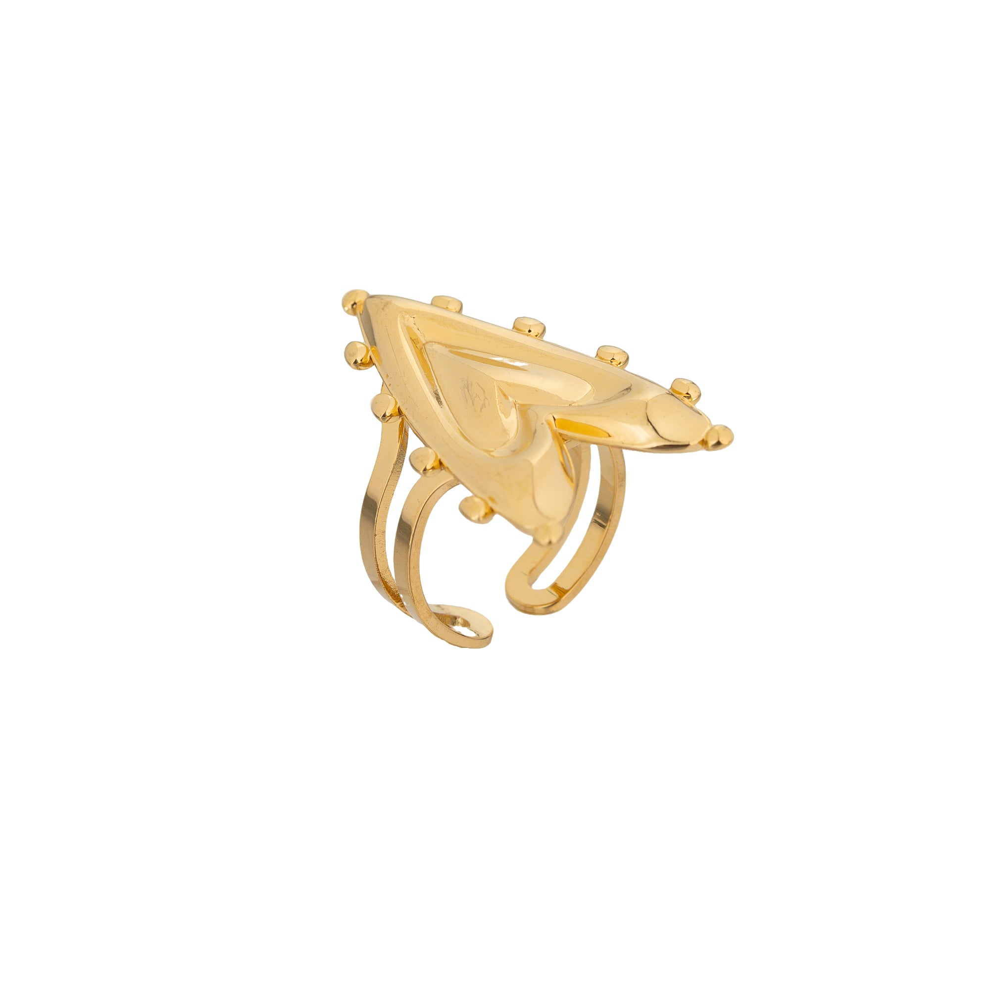 Gold Bold Stainless Steel Heart Adjustable ✦ RI-0319