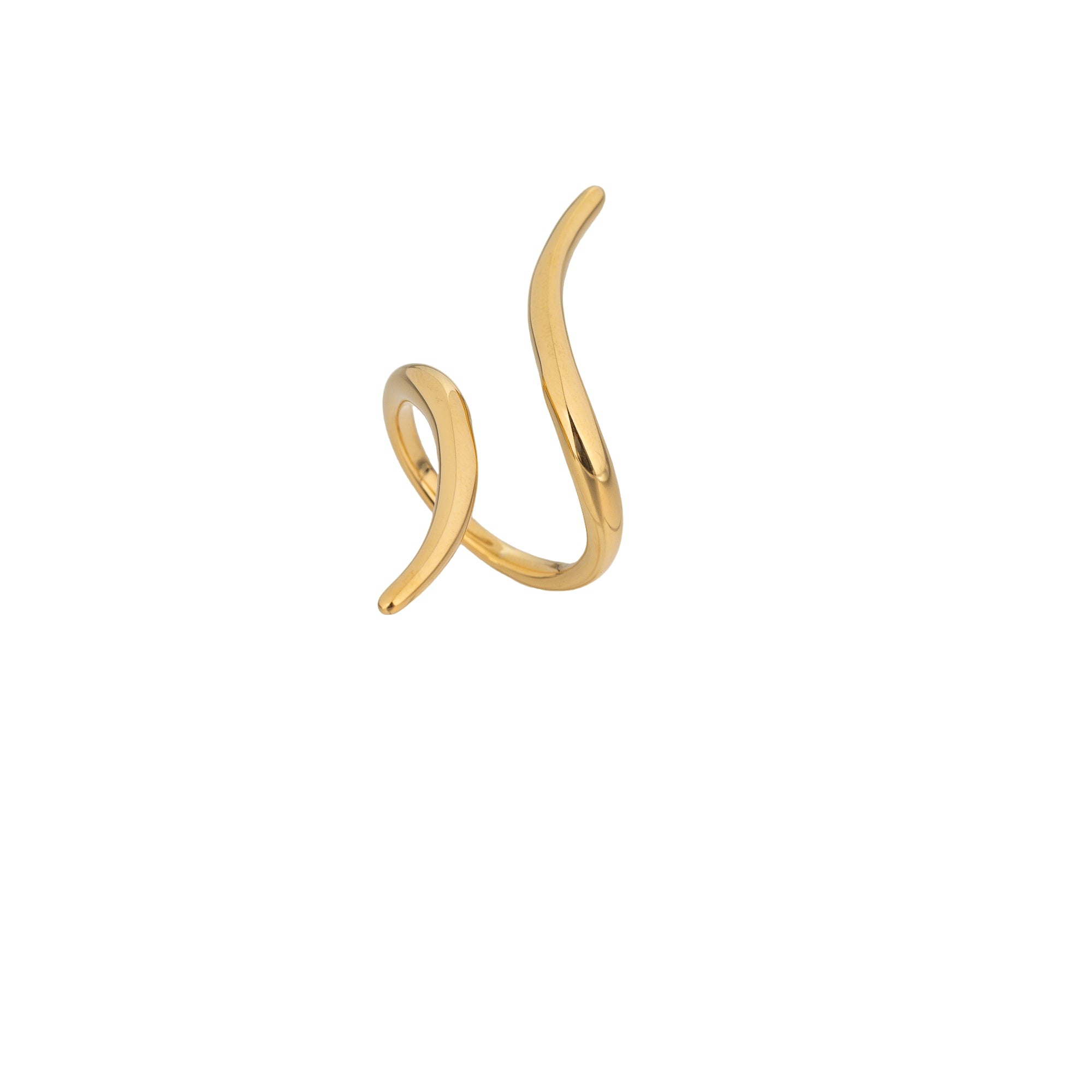 Gold Minimalist Stainless Steel Statement Adjustable Ring-00328