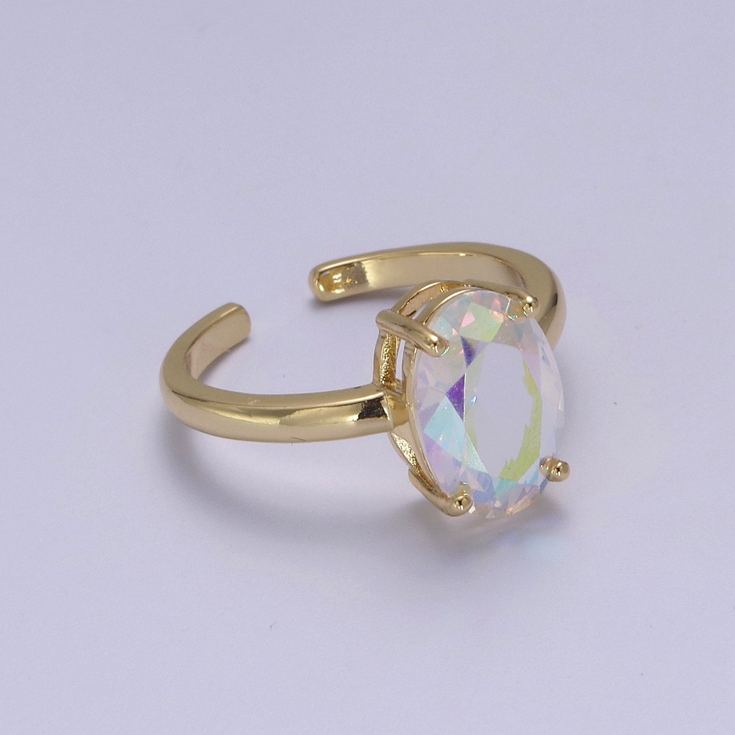 Oval Cut Cubic Zirconia Birthstone Ring RI-21S417