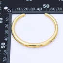 24K Gold Filled Embedded Clear CZ Modern Cuff Bangle Bracelet BA-21WA1691