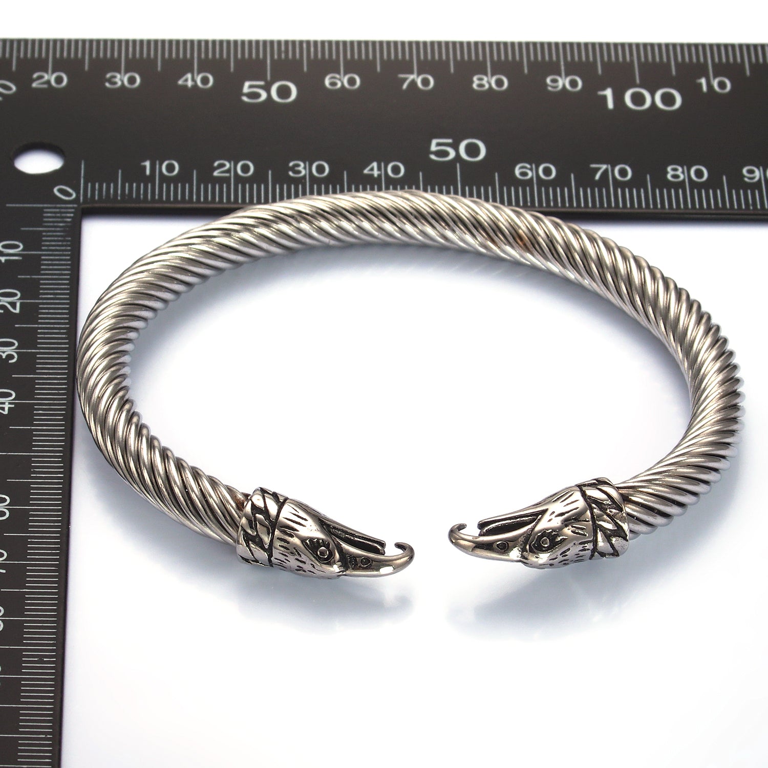 Silver Vintage Stainless Steel Animal Cuff ✦ BR-0012